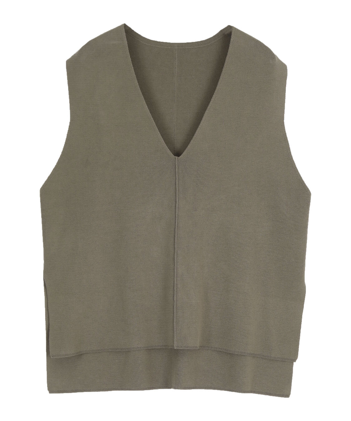 titivate「サイドスリットVネックニットベスト」|ニット・セーター|チャコール