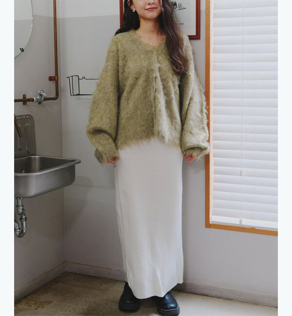 titivate「ブークレシャギーVネックカーディガン」|ニット・セーター|