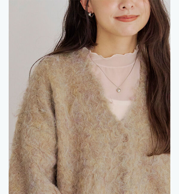 titivate「ブークレシャギーVネックカーディガン」|ニット・セーター|