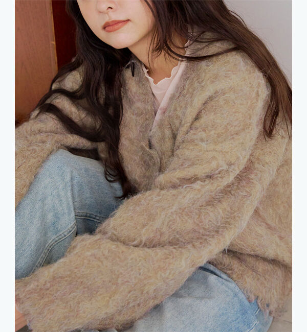 titivate「ブークレシャギーVネックカーディガン」|ニット・セーター|