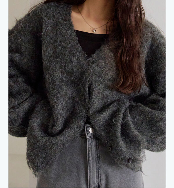 titivate「ブークレシャギーVネックカーディガン」|ニット・セーター|