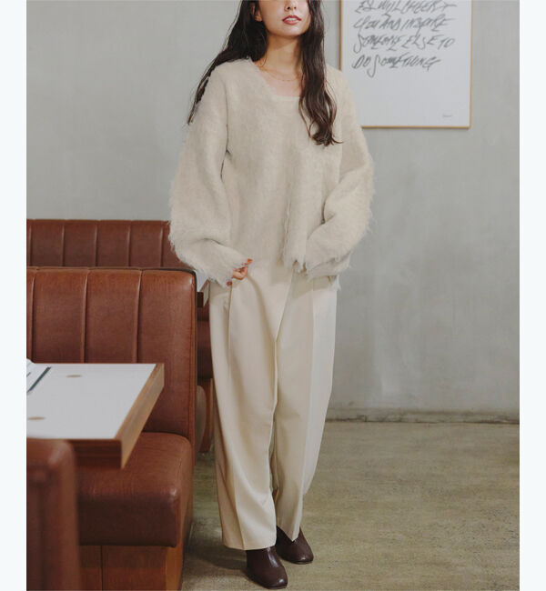 titivate「ブークレシャギーVネックカーディガン」|ニット・セーター|