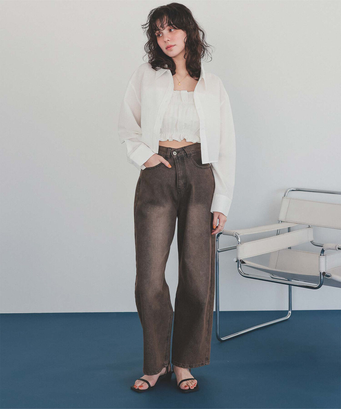 titivate「サッカーストライプシャーリングビスチェ」|チューブトップ|