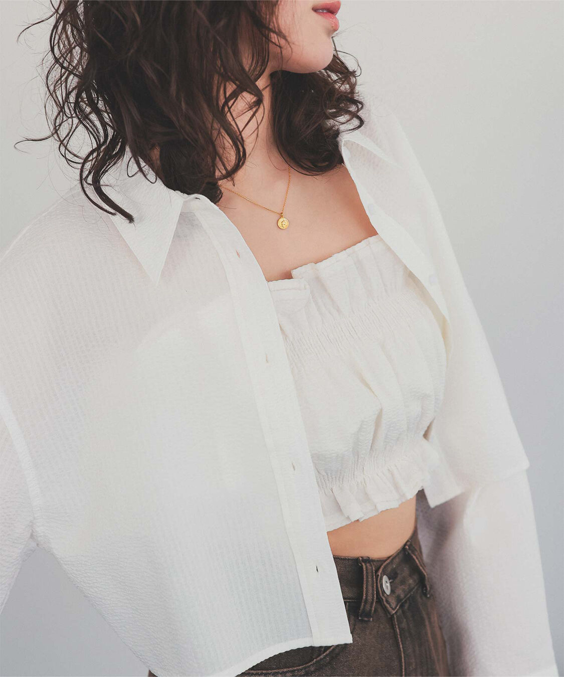 titivate「サッカーストライプシャーリングビスチェ」|チューブトップ|