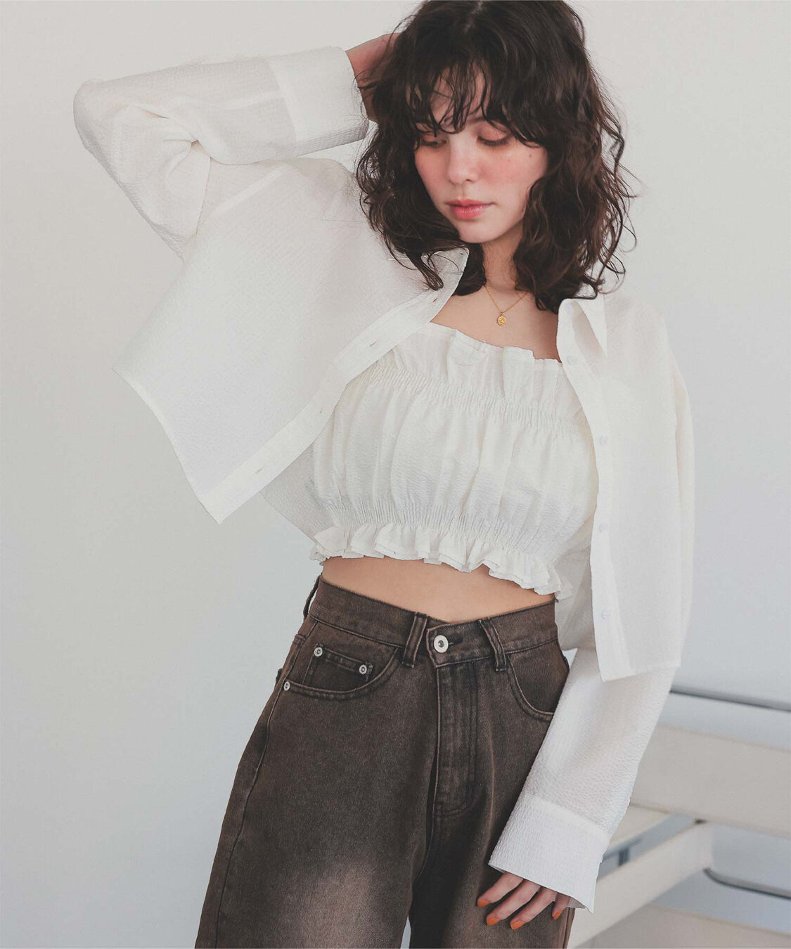 titivate「サッカーストライプシャーリングビスチェ」|チューブトップ|