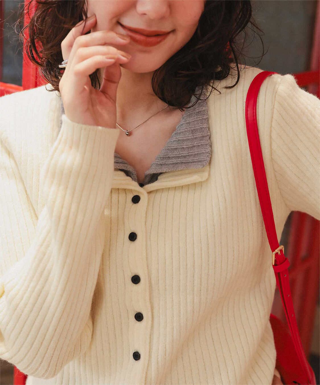 titivate「レイヤード風リブニットトップス」|ニット・セーター|