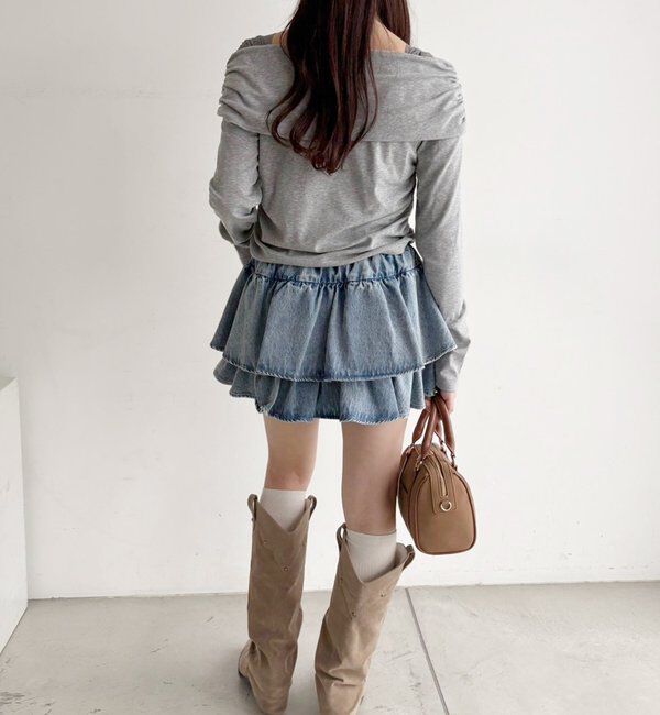  「【REVIVAL】WEB限定/セットアップ対応/ティアードミニスカート」|スカート|