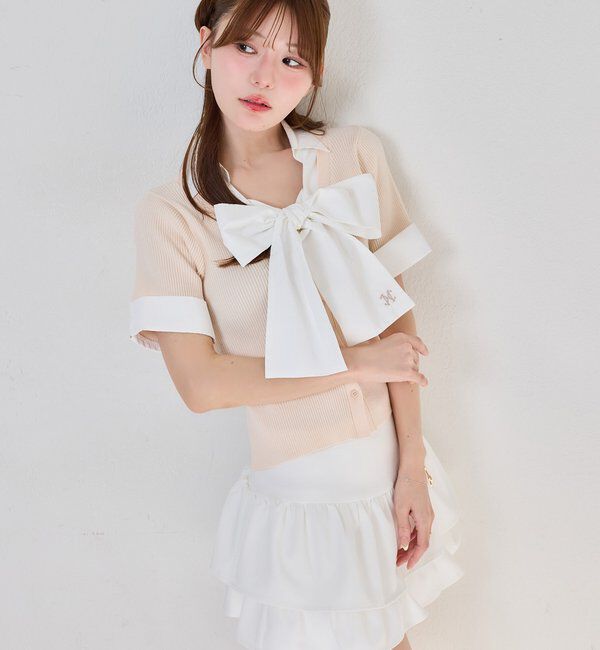  「チャームベルト付きティアードミニスカパン」|スカート|