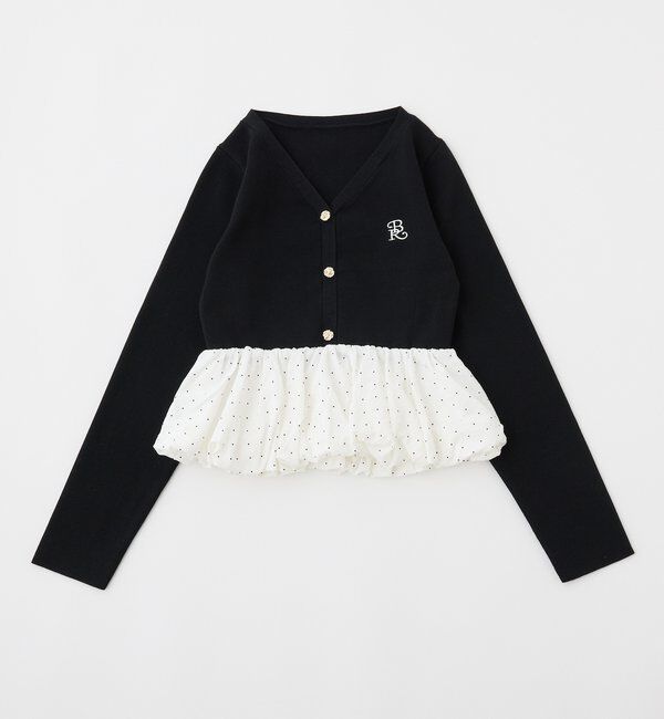  「ロゴ刺繍入りバルーントップス」|ニット・セーター|