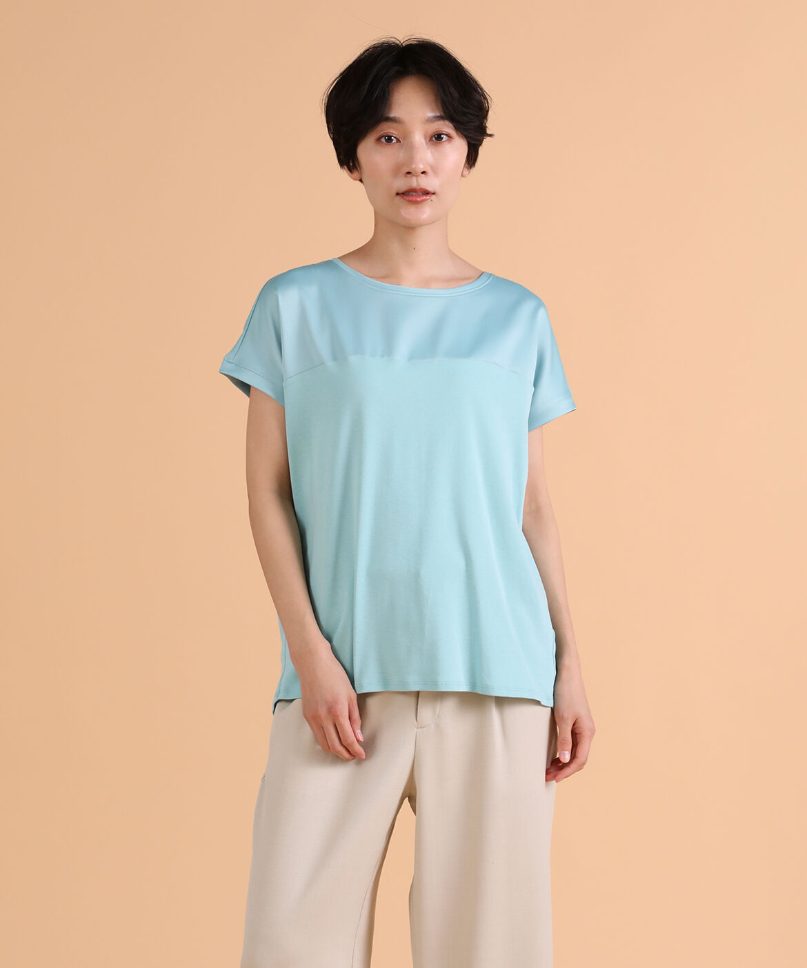 DAY by DAY it&rsquo;s international「サテン切り替えワイドカットソー《スビン綿MIXフライス》」|Tシャツ・カットソー|