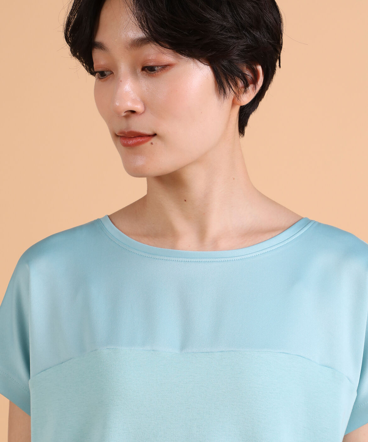 DAY by DAY it&rsquo;s international「サテン切り替えワイドカットソー《スビン綿MIXフライス》」|Tシャツ・カットソー|