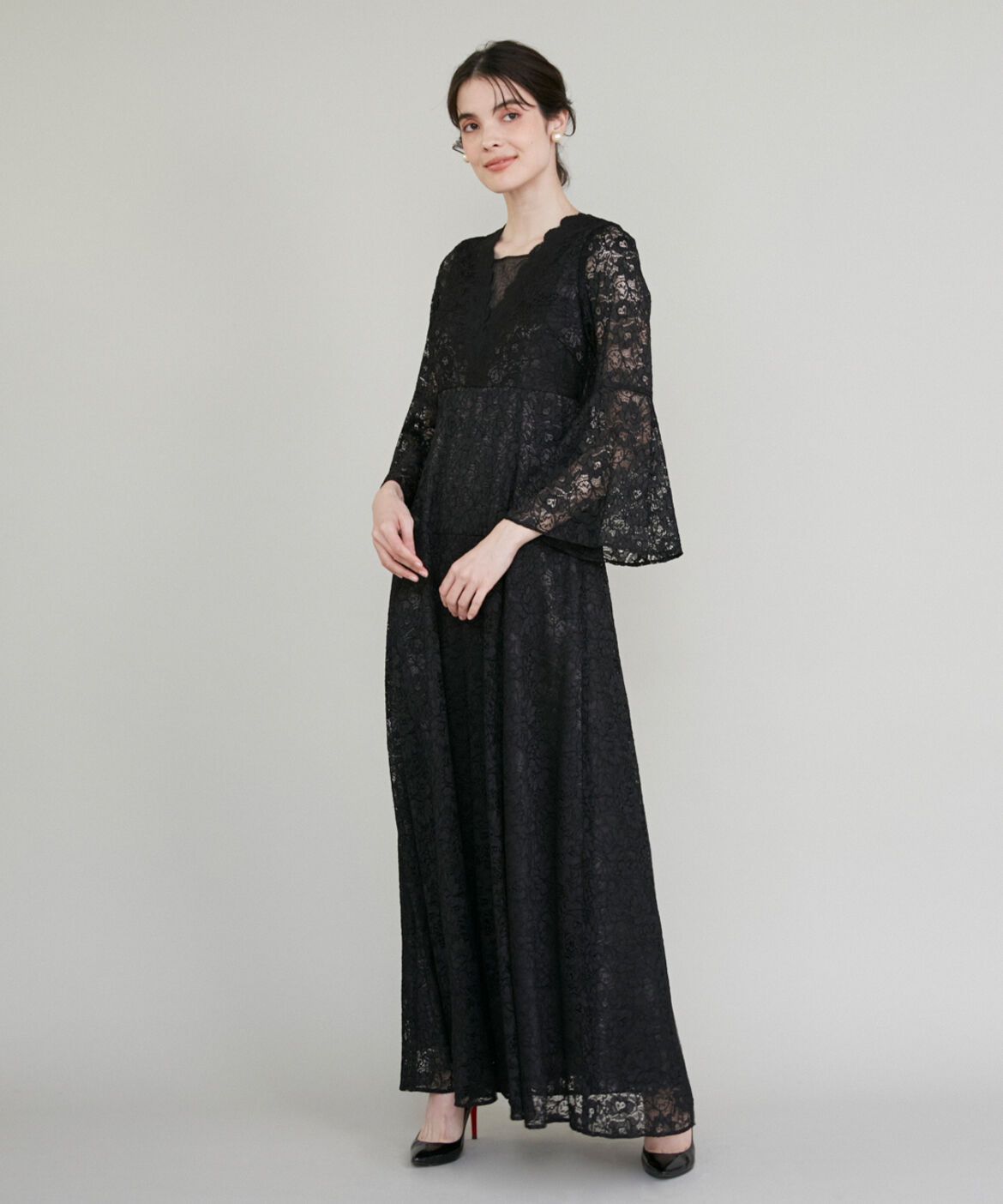 Maglie le cassetto「《M Maglie le cassetto》フラワーレースロングドレス」|ワンピース|