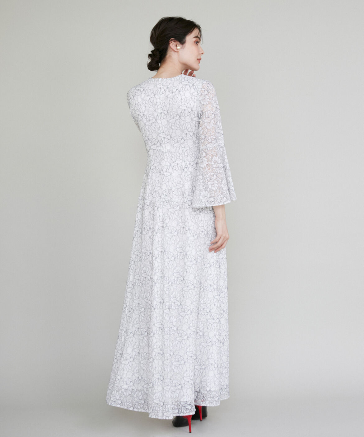 Maglie le cassetto「《M Maglie le cassetto》フラワーレースロングドレス」|ワンピース|