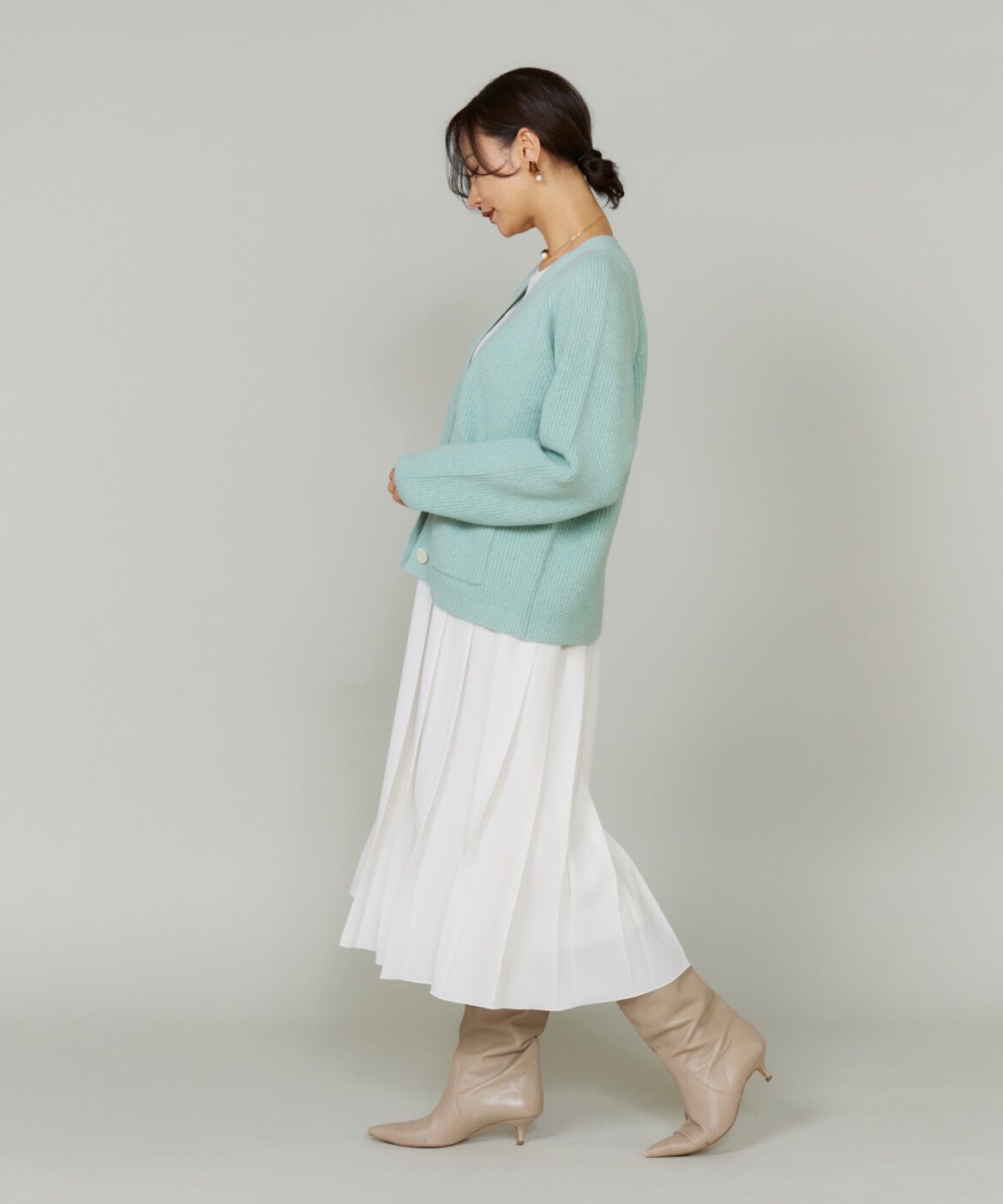 Le Souk「《大きいサイズ》アルパカブレンドＶネックカーディガン」|カーディガン|