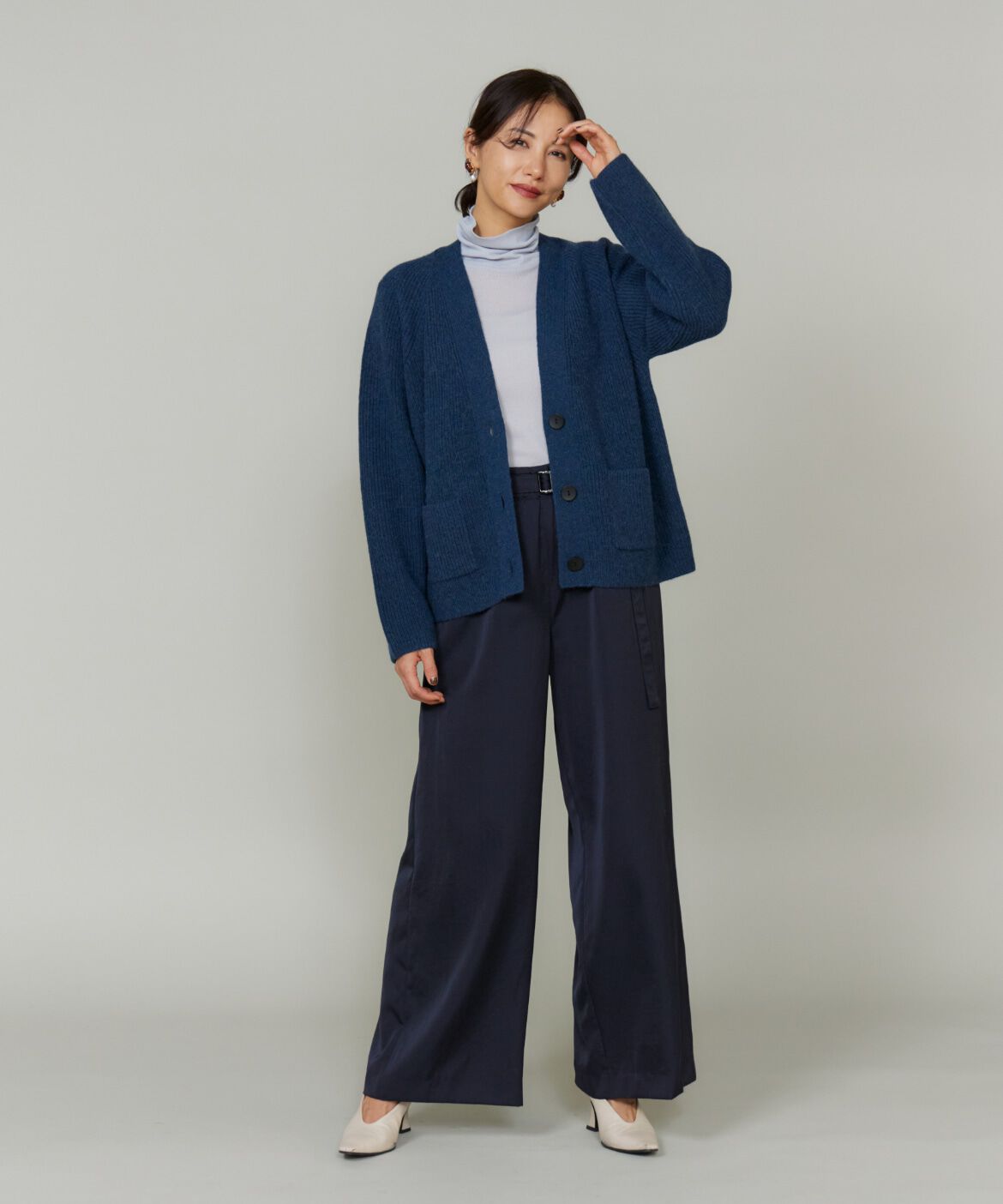 Le Souk「《大きいサイズ》アルパカブレンドＶネックカーディガン」|カーディガン|