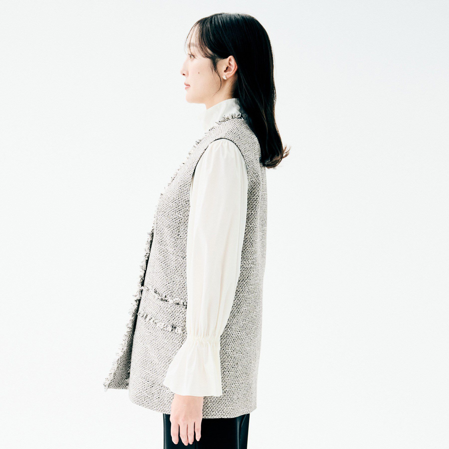 UNTITLED「【オンオフ使える】スラブツイード ジレ」|ベスト・ジレ|