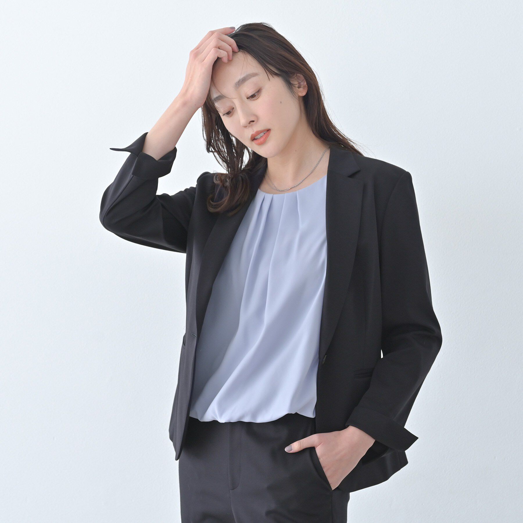 UNTITLED「ジャージテーラードジャケット」|テーラードジャケット|ネイビー(094)