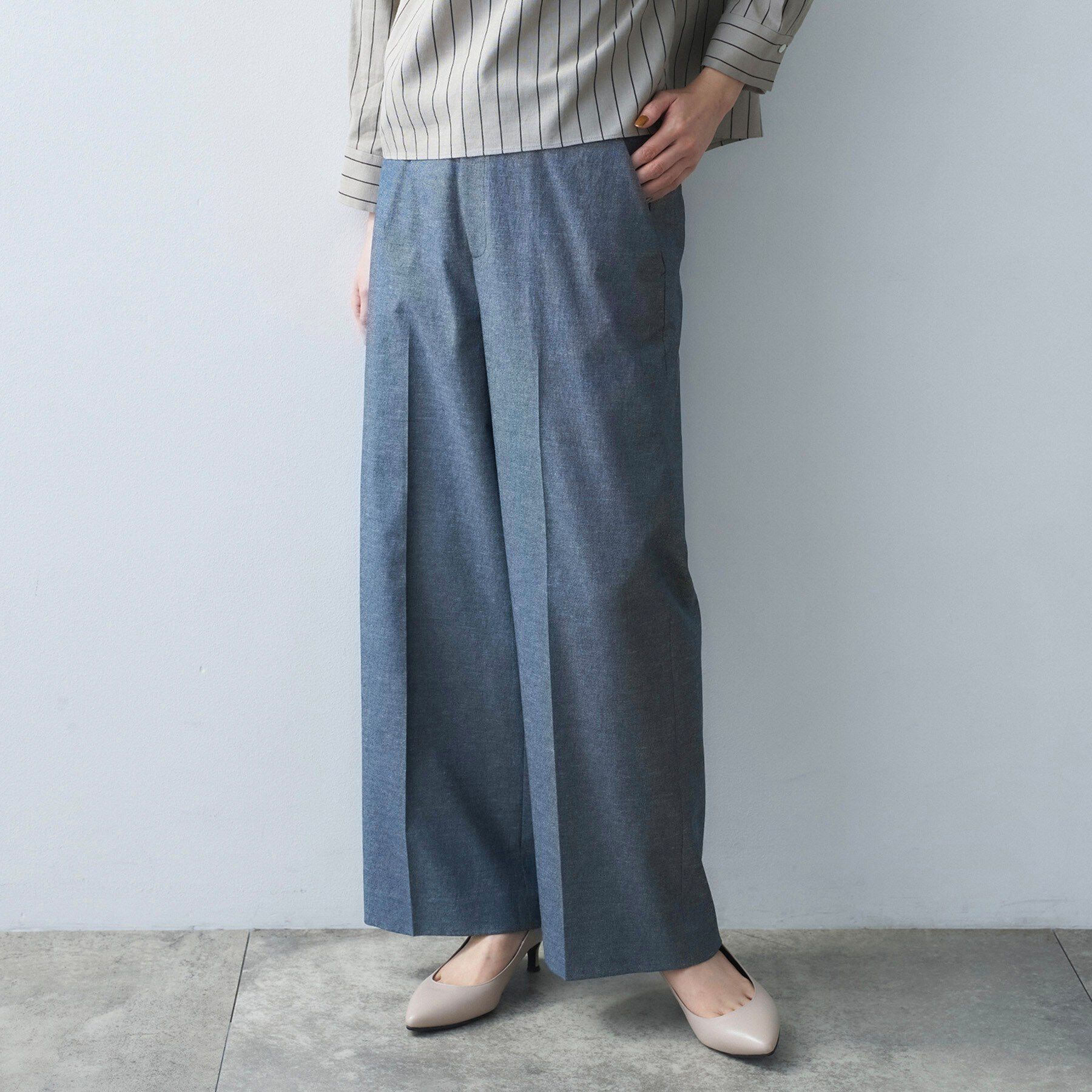 UNTITLED「オックスワイドパンツ」|その他|ブルー(093)