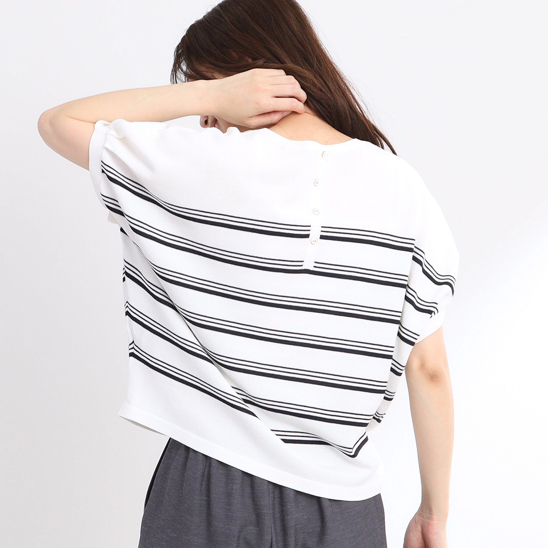 Reflect「【WEB先行カラーあり／手洗い可】スレッドボーダーニット」|ニット・セーター|