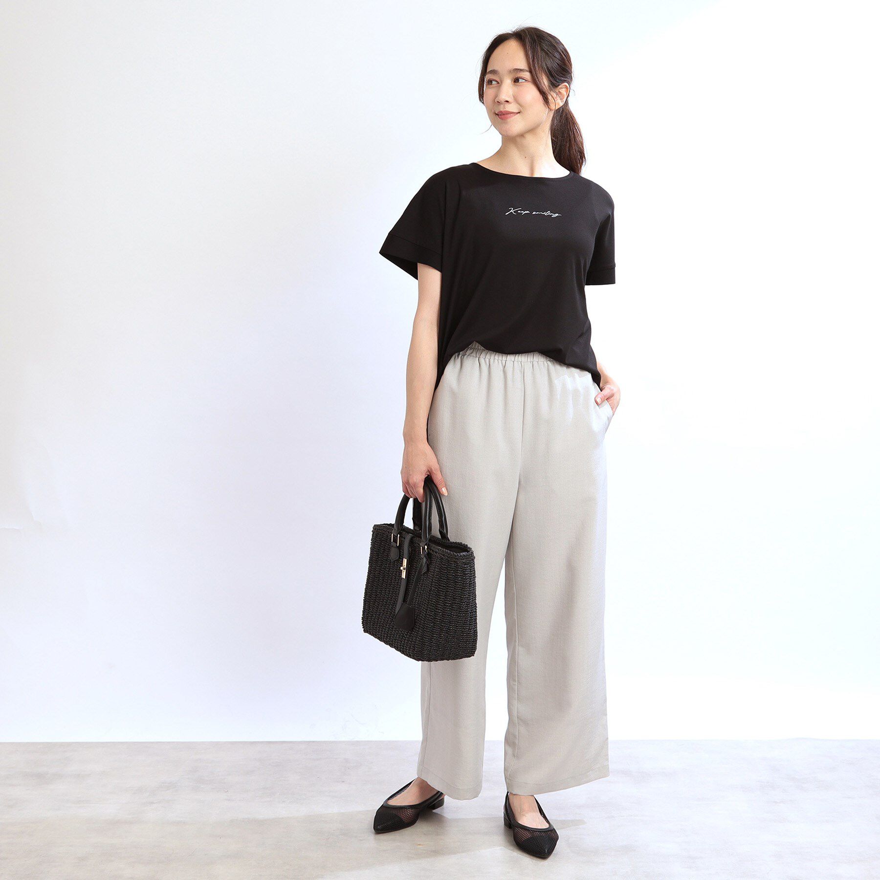 Reflect「【ウエスト総ゴム／脚長効果◎】ドライタッチワイドパンツ」|その他|