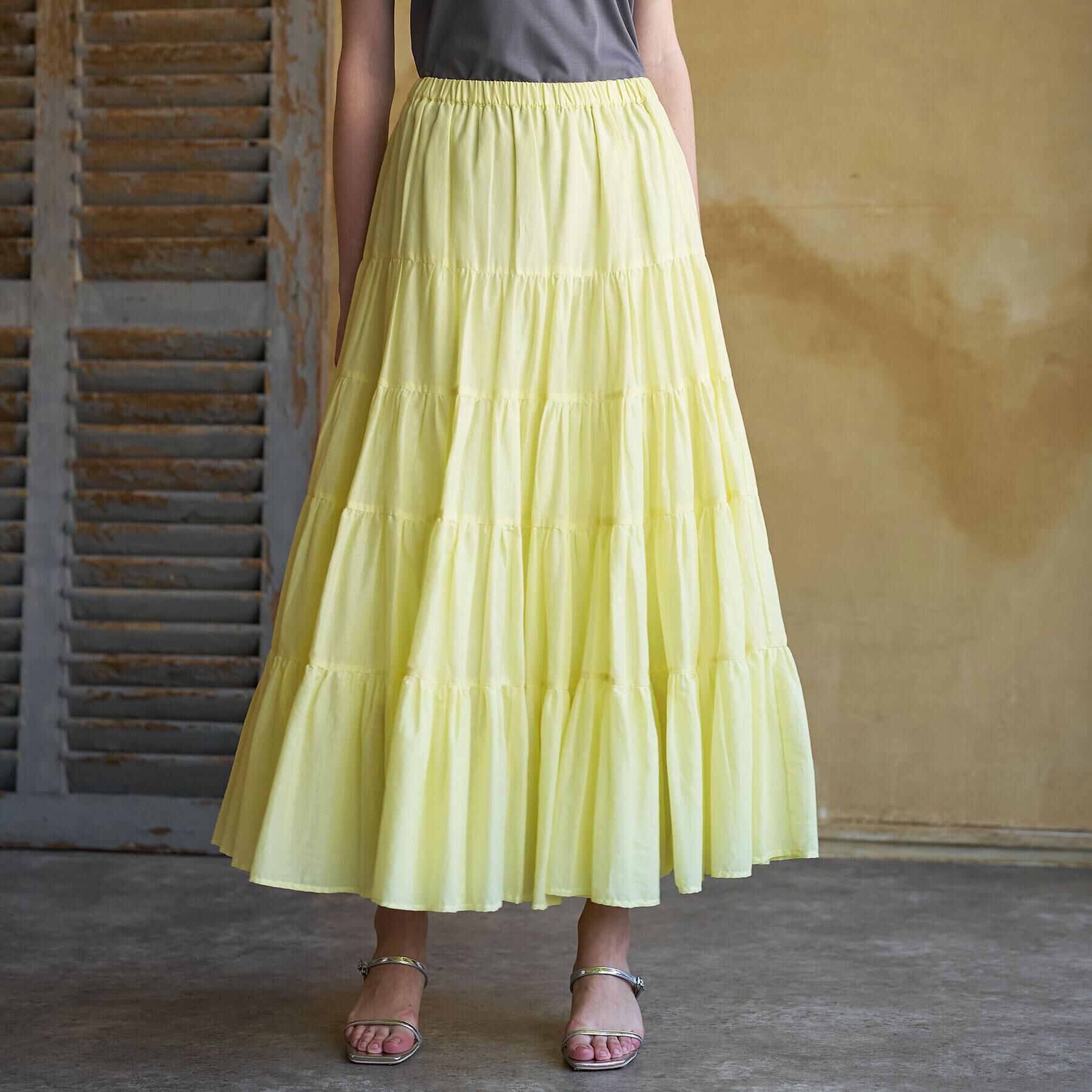 DRESSTERIOR「コットンボイルティアードスカート」|スカート|