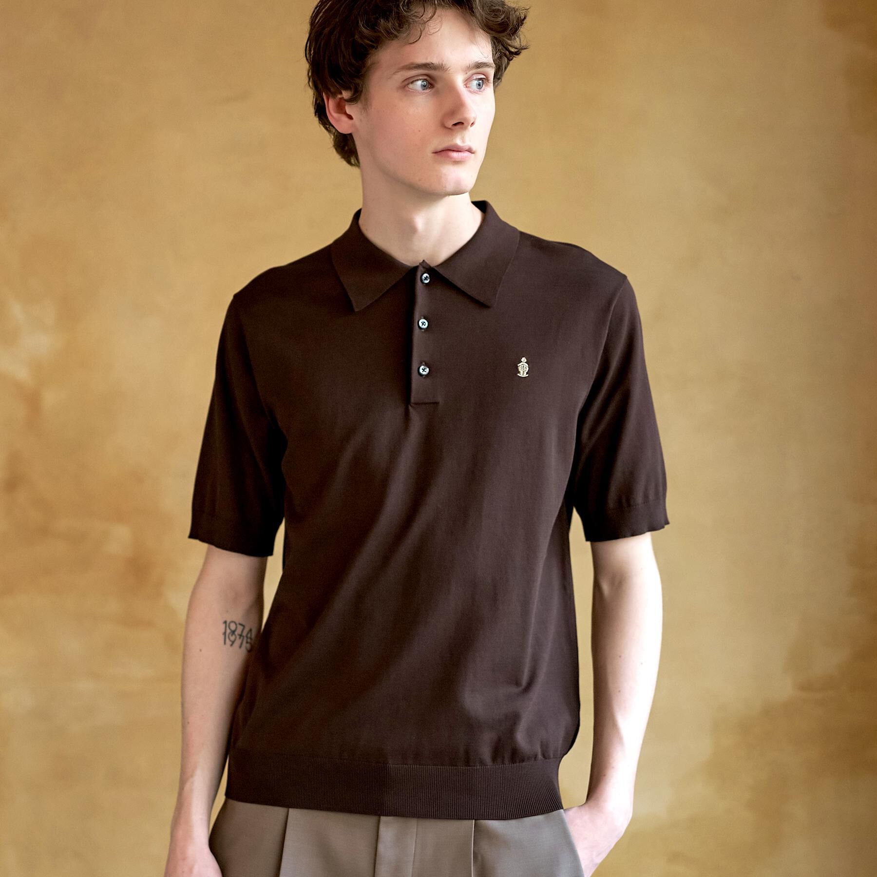 DRESSTERIOR「コットンシルク混 ニットポロシャツ」|ニット・セーター|