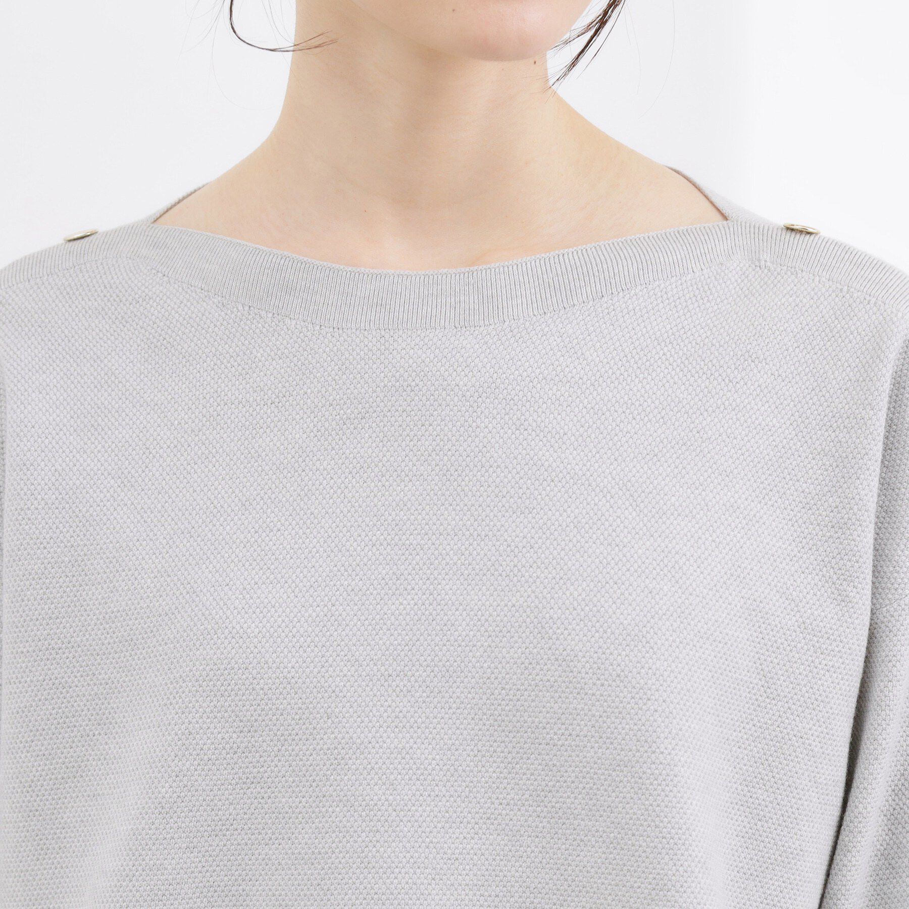 grove「【おうちで洗える】顔周りすっきり、ボートネックニット」|ニット・セーター|