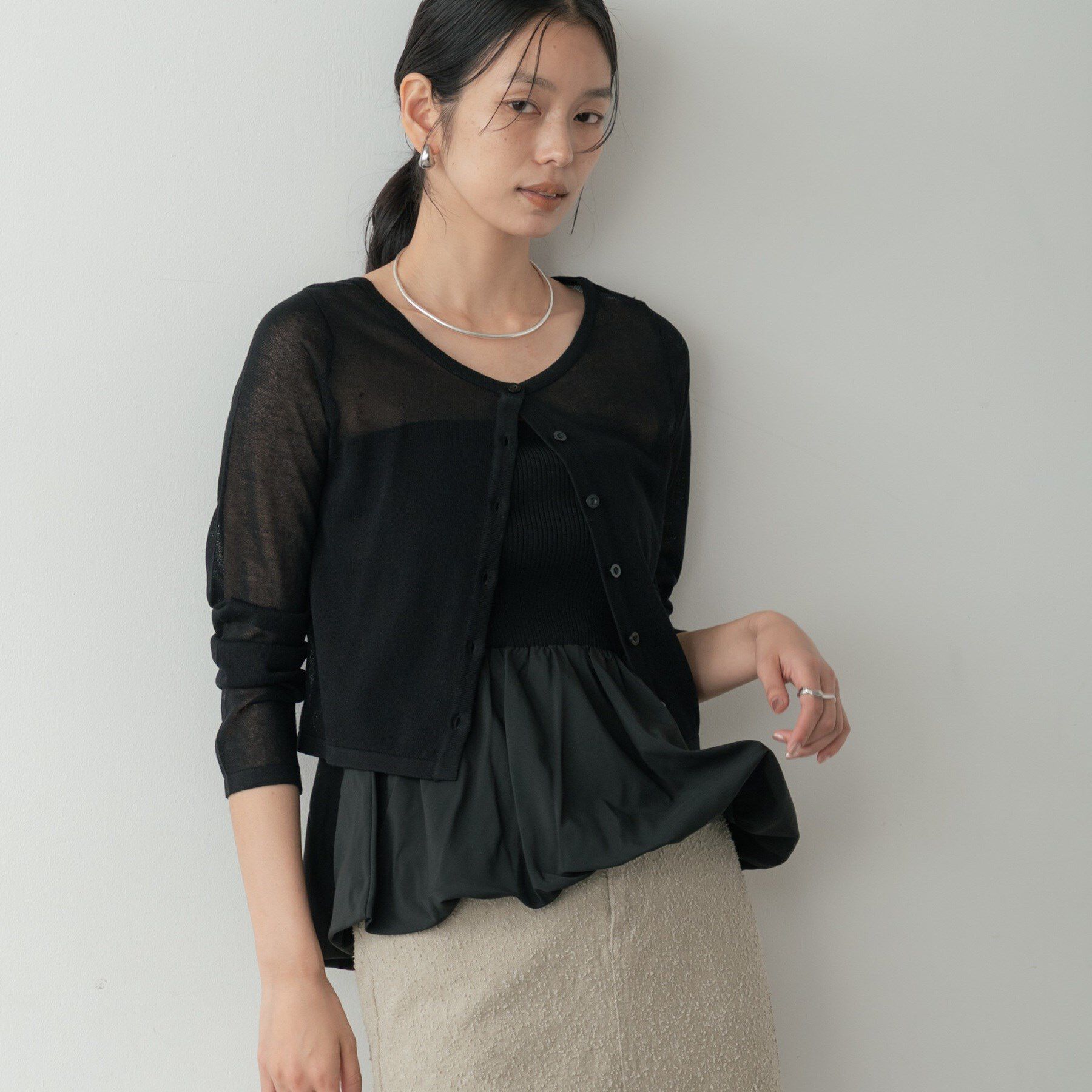 GALLEST「ビスチェシアーアンサンブル」|その他|ブラック(019)