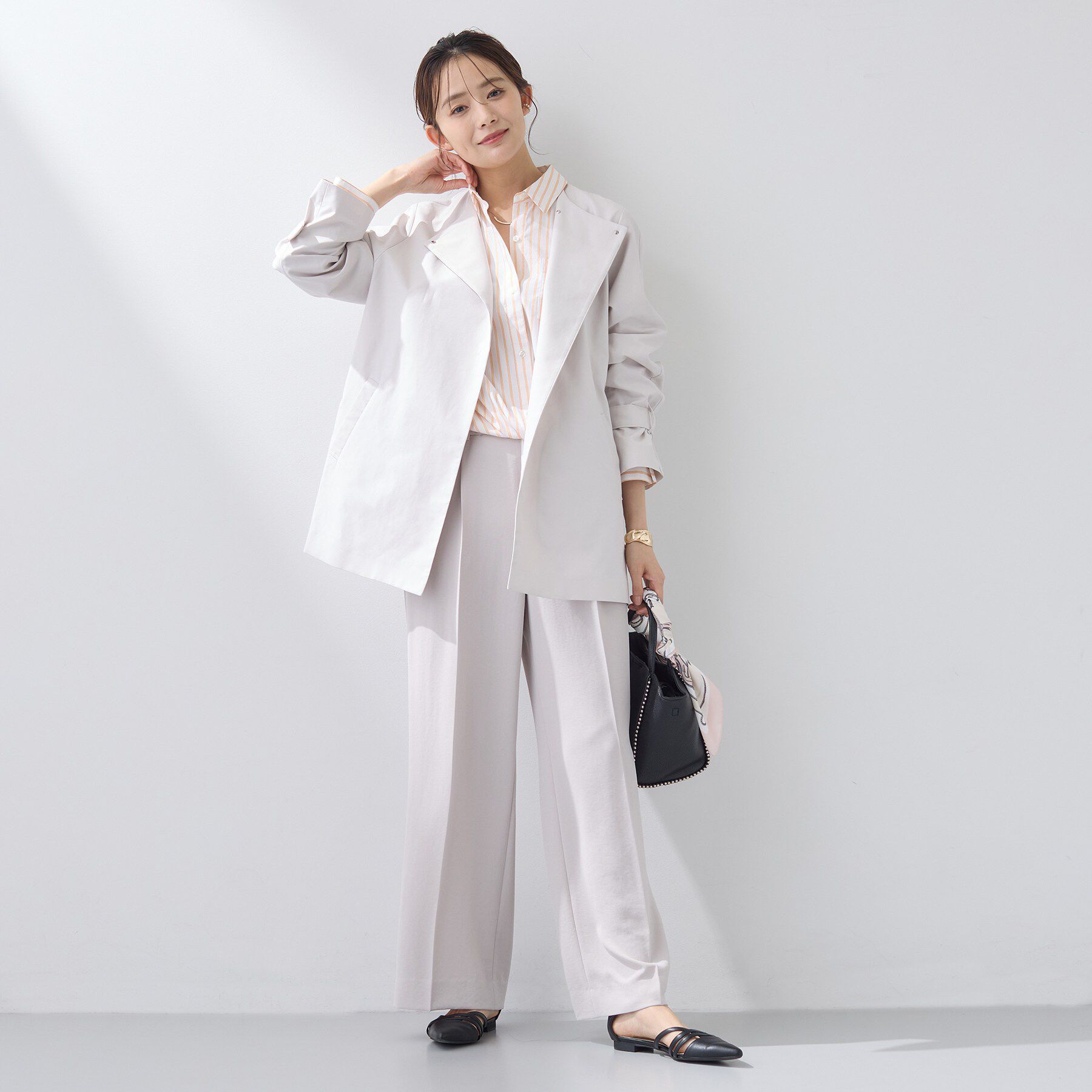 INDIVI「【撥水/軽量】ミドル丈 ミニマルトレンチコート」|トレンチコート|