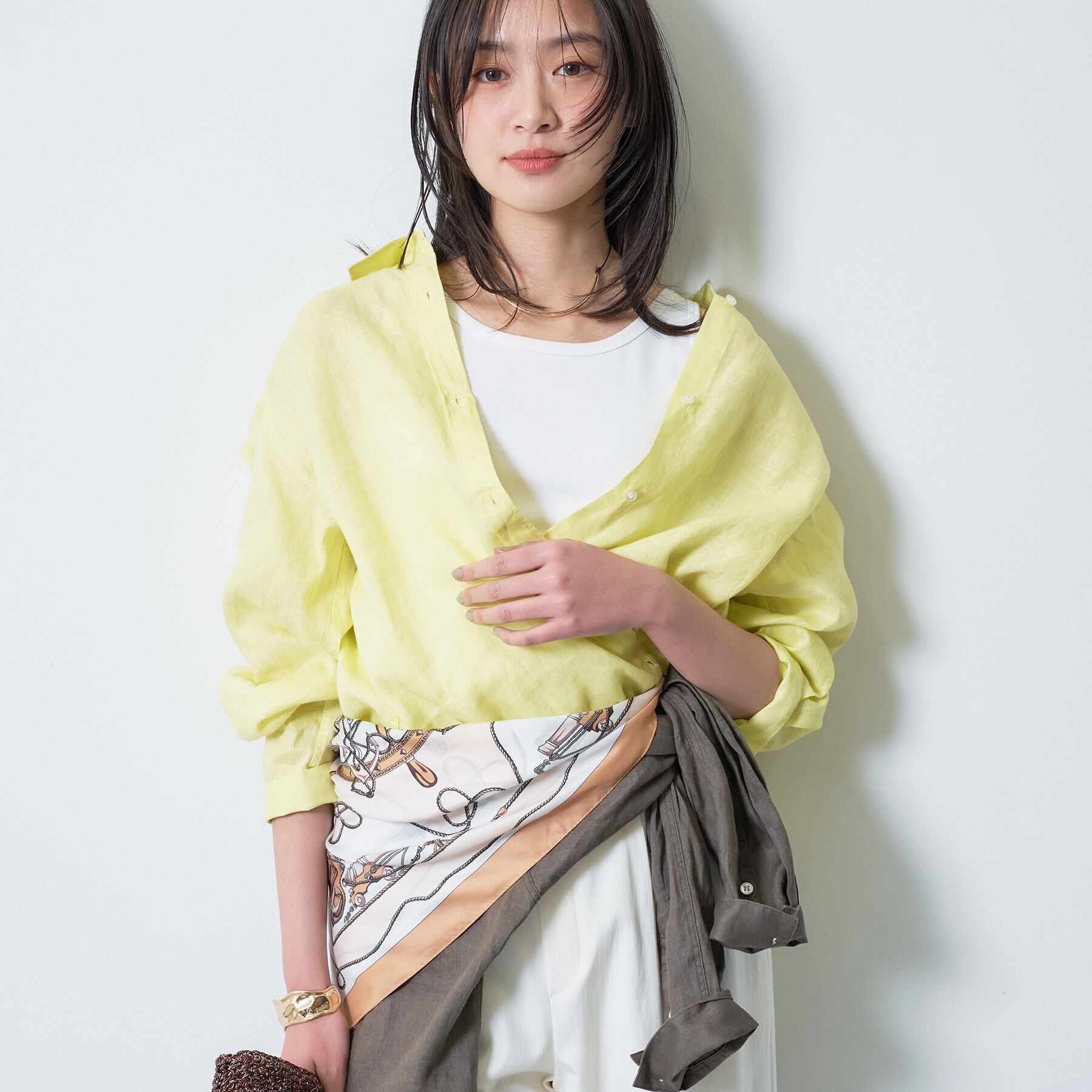 INDIVI「【接触冷感／2WAY】カシュクールリネンシャツ」|シャツ・ブラウス|