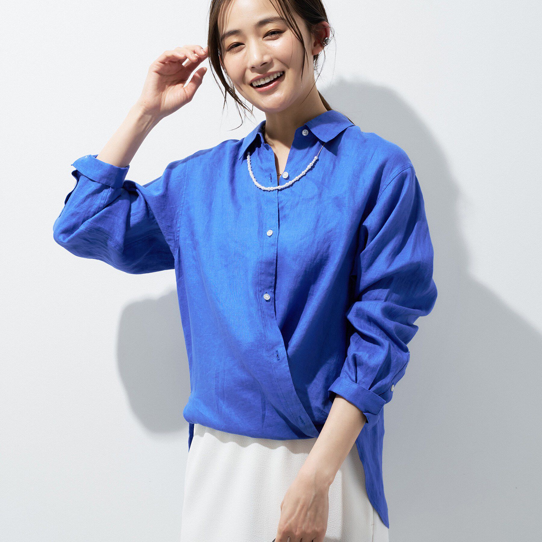 INDIVI「【接触冷感／2WAY】カシュクールリネンシャツ」|シャツ・ブラウス|