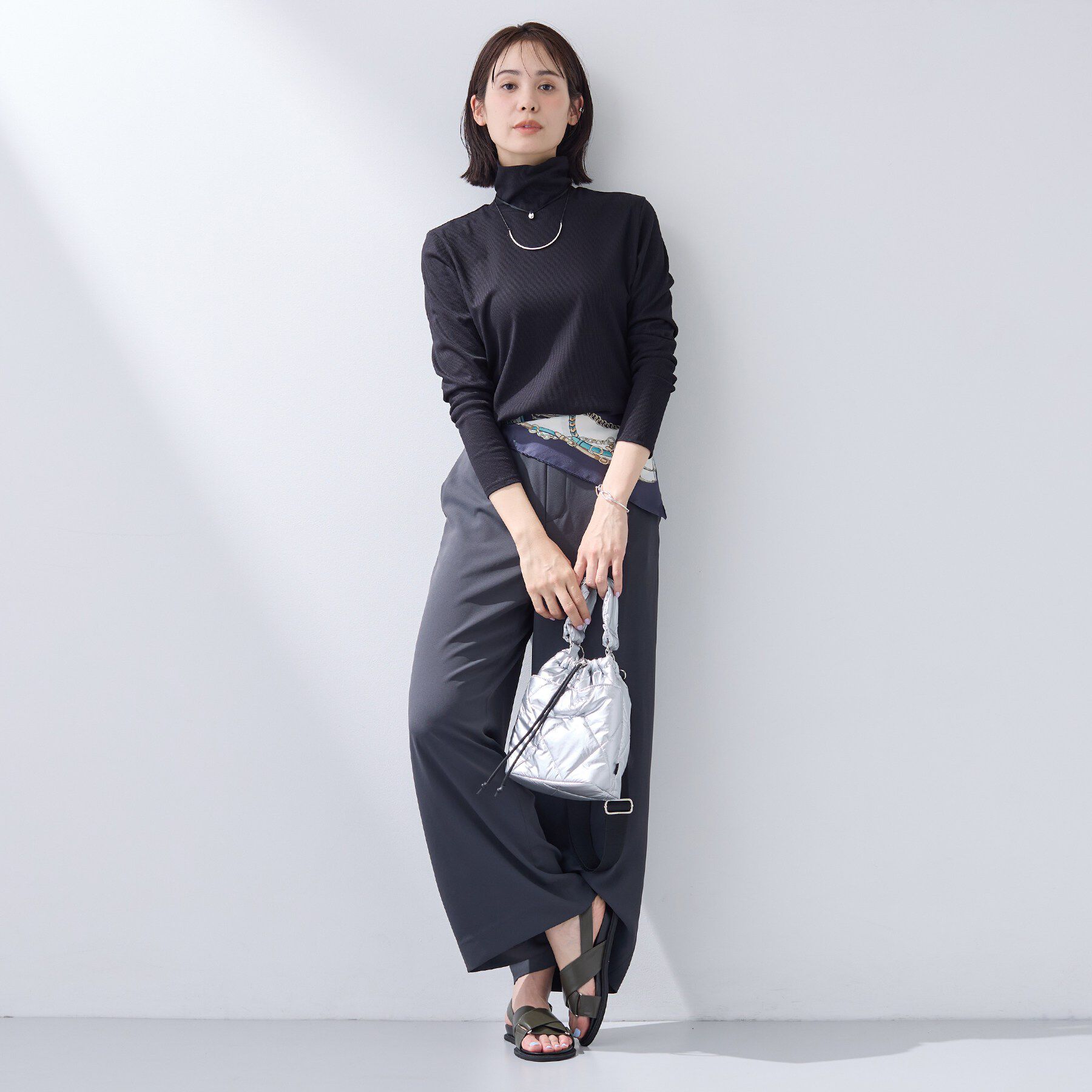 INDIVI「【インナーとして使える／通気性◎】テレコジャージトップス」|Tシャツ・カットソー|