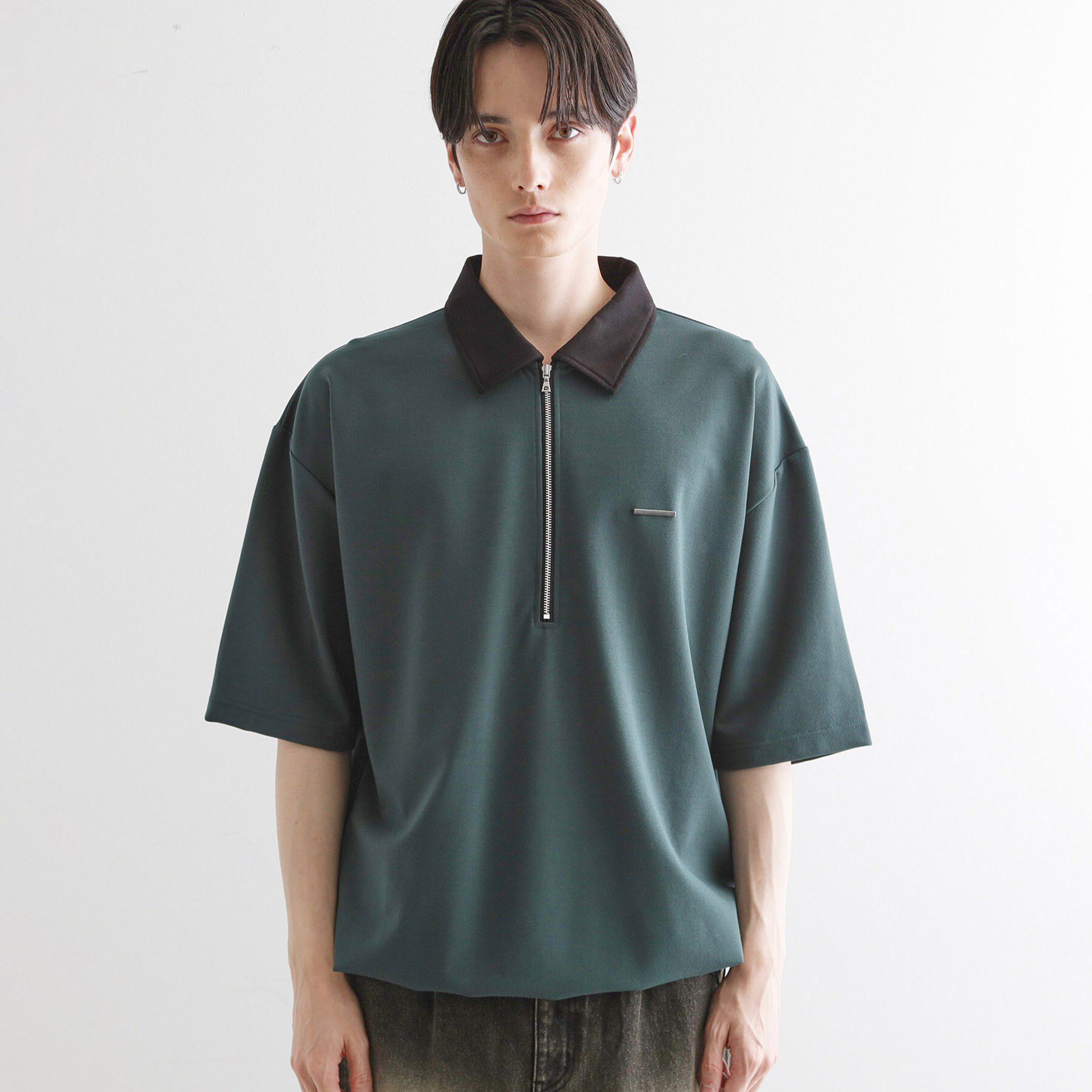 tk.TAKEO KIKUCHI「配色ハーフジップポロシャツ」|ポロシャツ|