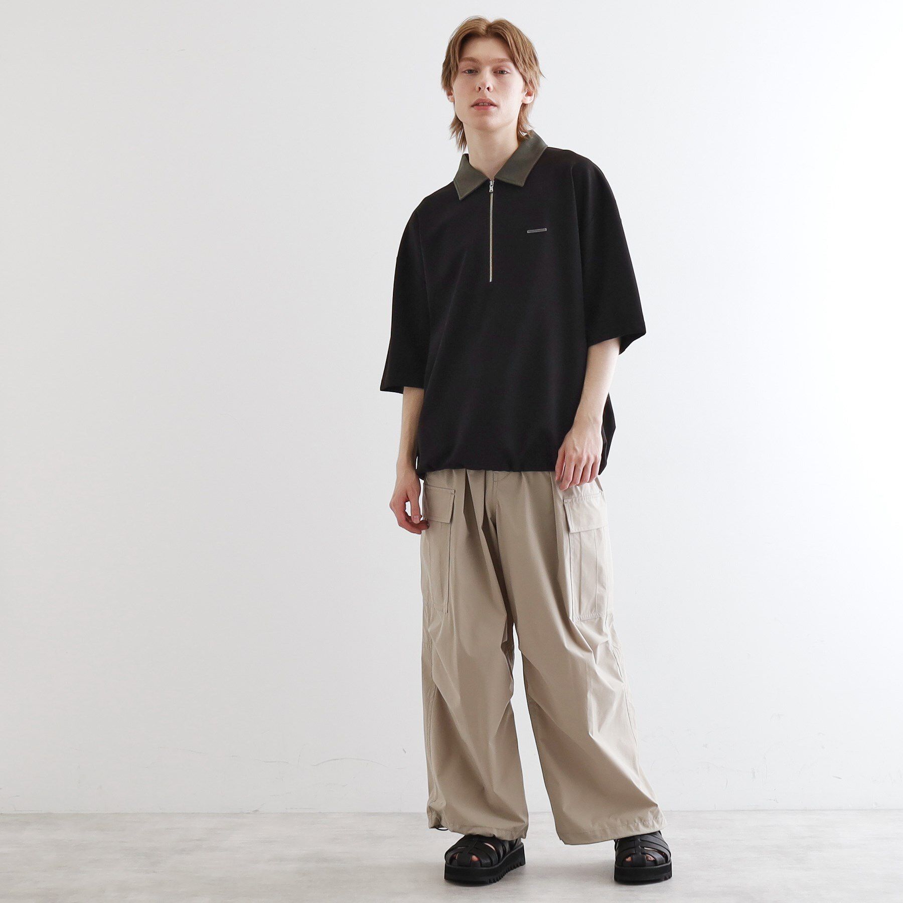 tk.TAKEO KIKUCHI「配色ハーフジップポロシャツ」|ポロシャツ|