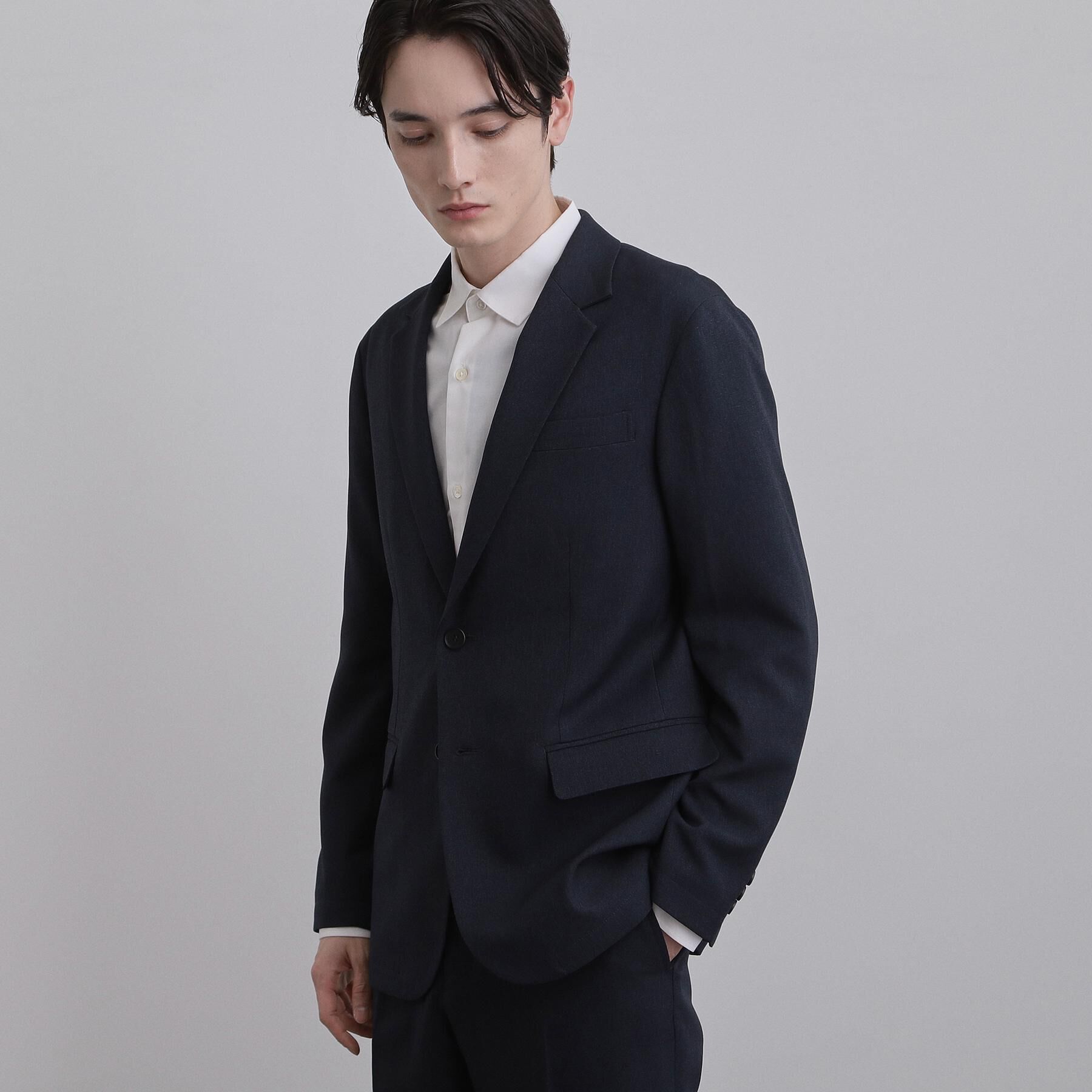 tk.TAKEO KIKUCHI「【上下2点セット】洗えるピンヘッドストレッチセットアップ/ビジネスOK」|スーツ|