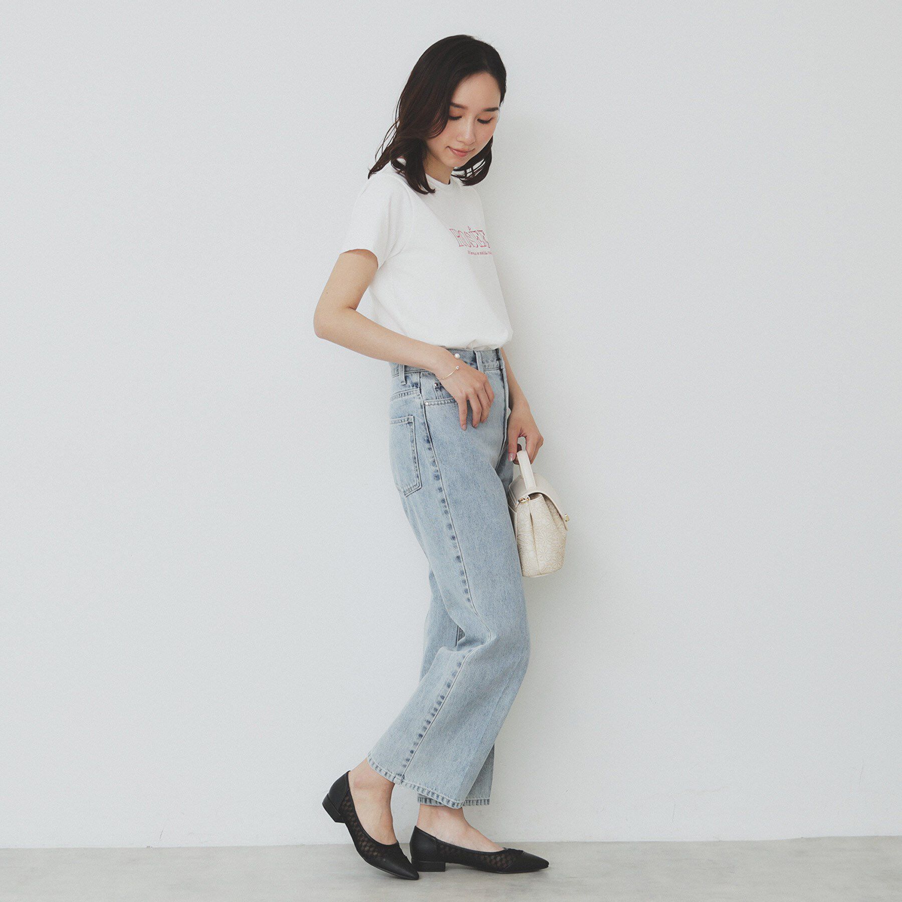 index「フロントロゴ刺繍Tシャツ【UVケア/洗濯機洗い可/接触冷感】」|Tシャツ・カットソー|