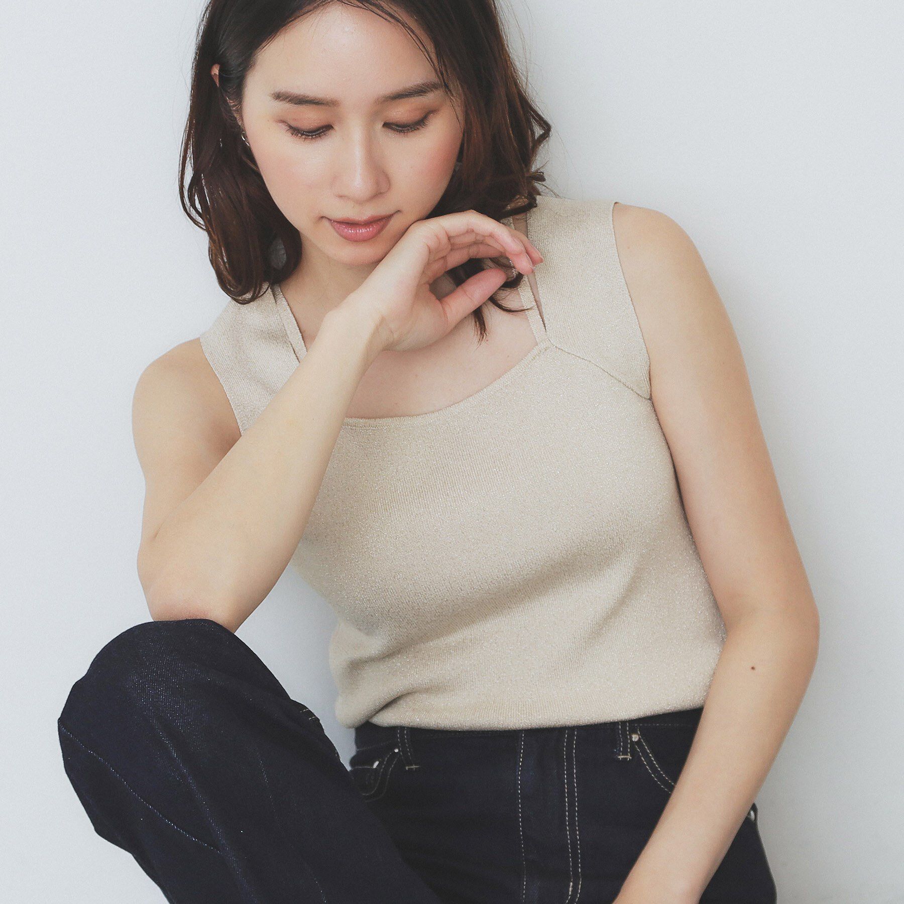 index「スクエアネックニットタンク【洗濯機洗い可】」|キャミソール|
