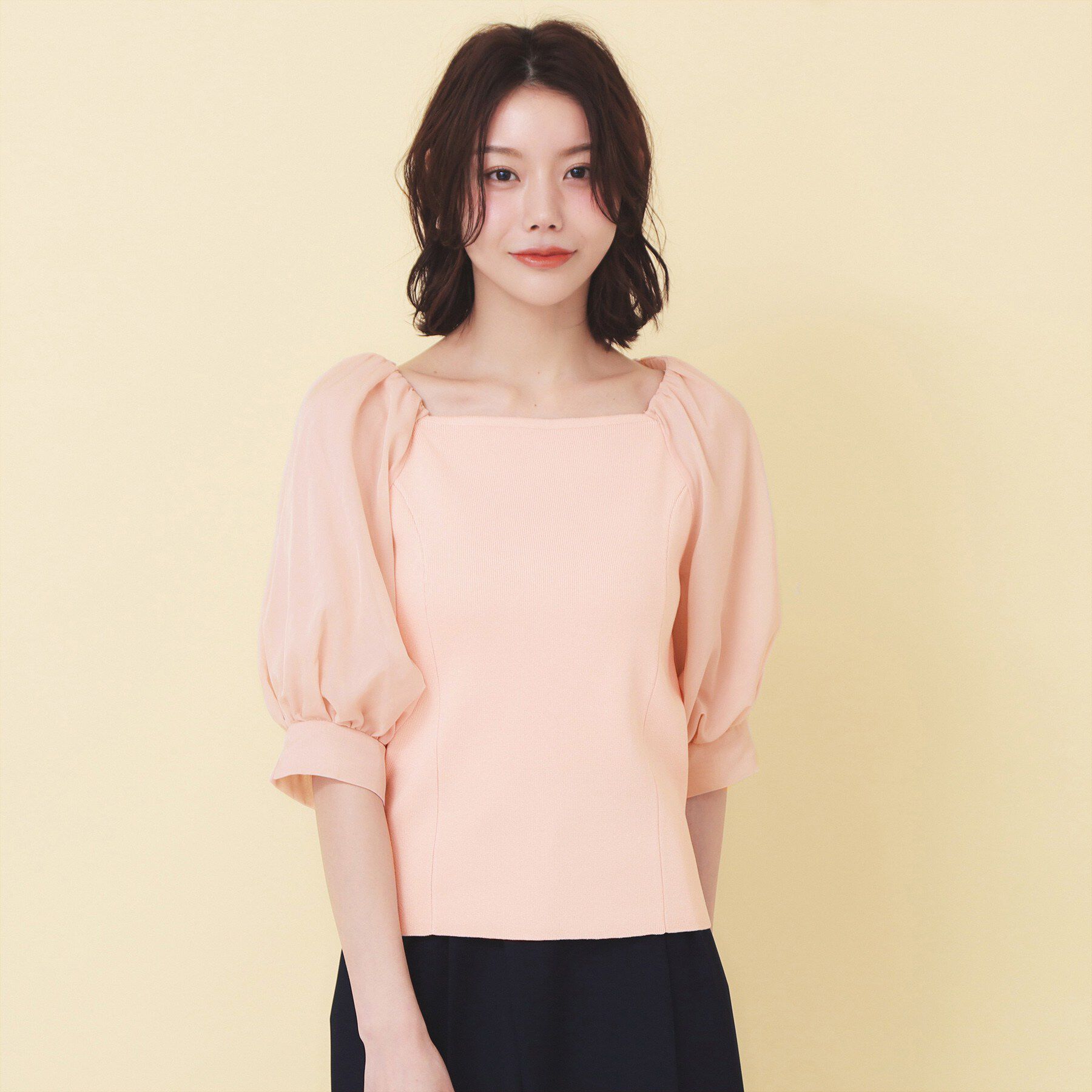 index「バルーンシアードッキングスクエアニット【洗濯機OK】」|ニット・セーター|