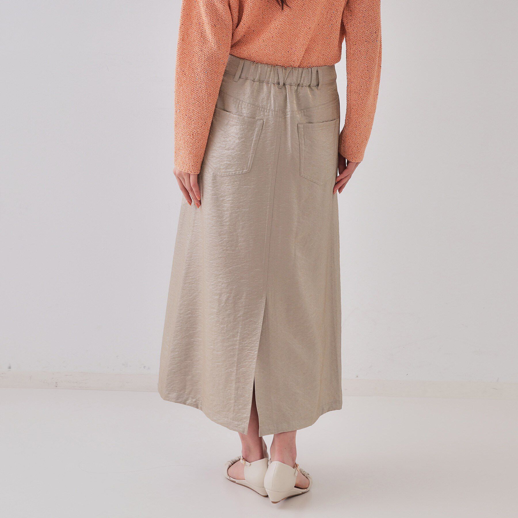 OPAQUE.CLIP「ラメAラインロングスカート【洗濯機洗い可】」|スカート|