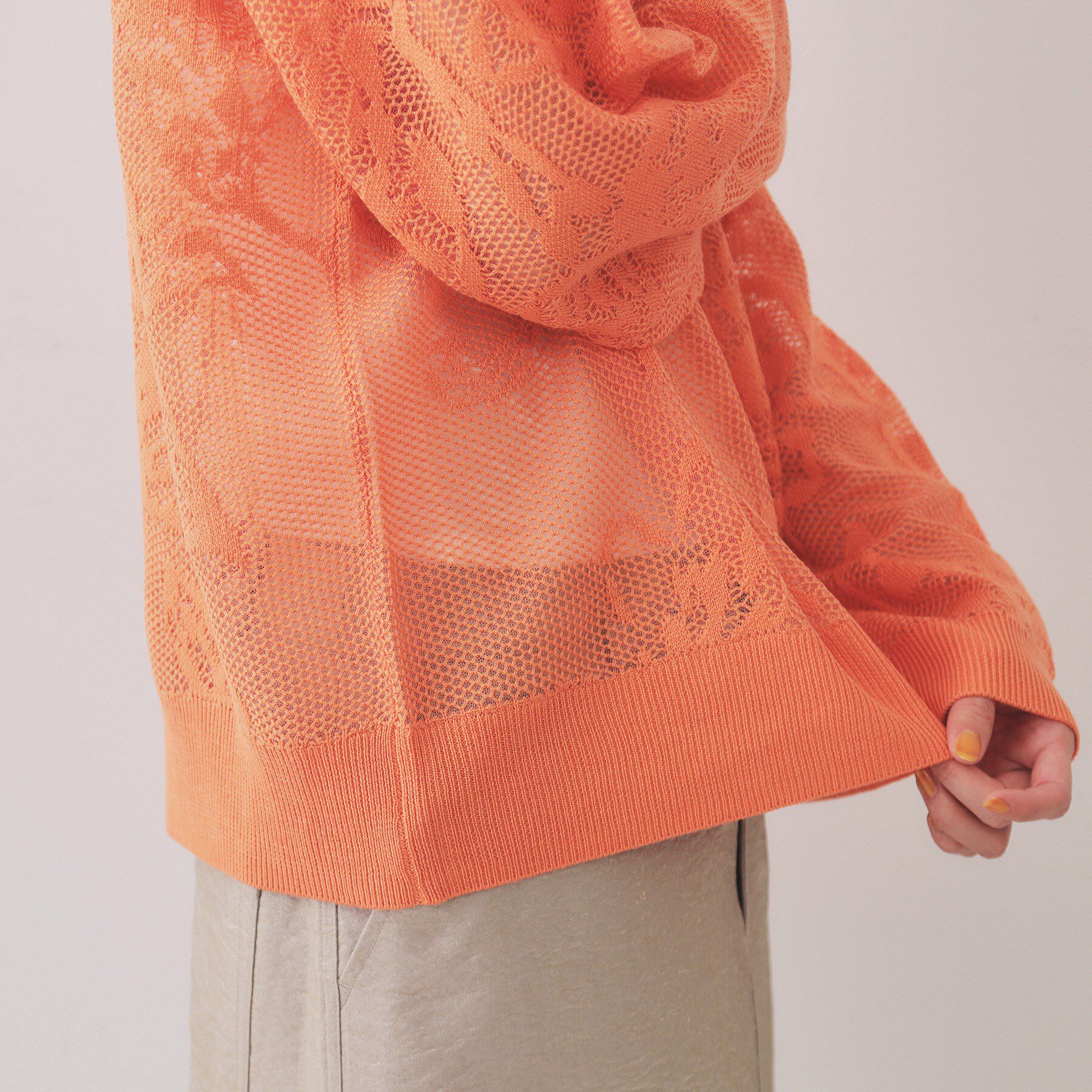 OPAQUE.CLIP「フワラー柄シアーメッシュニット【洗濯機洗い可】」|ニット・セーター|