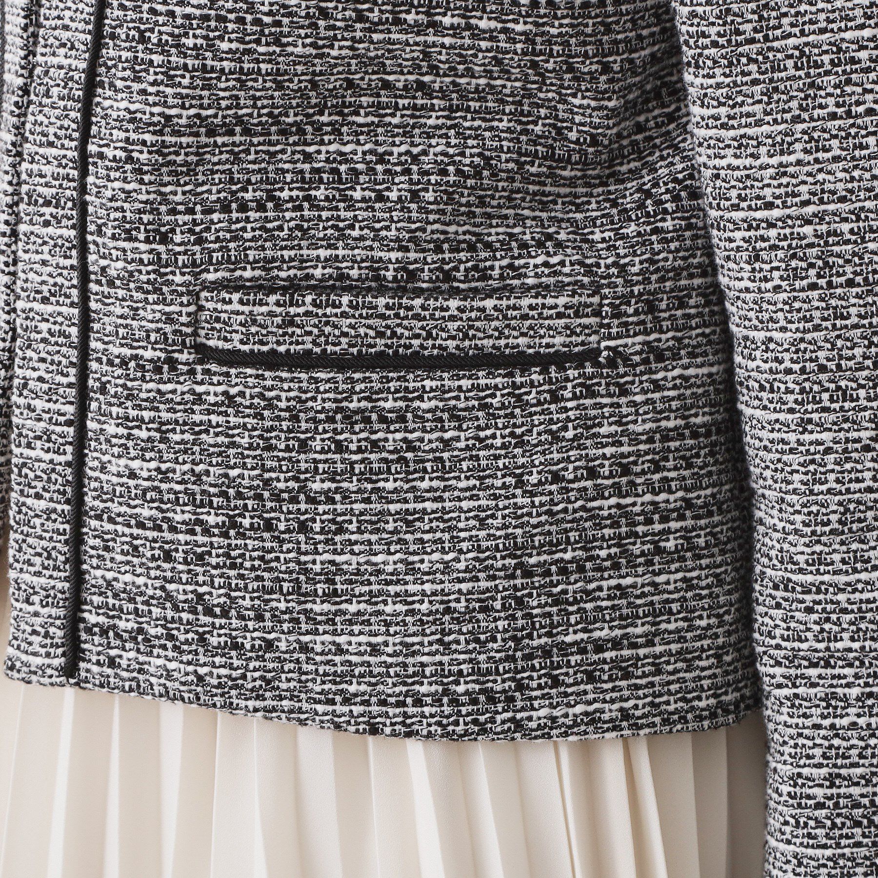 OPAQUE.CLIP「≪通勤・セレモニー対応≫ コットンツイードジャケット」|ノーカラージャケット|