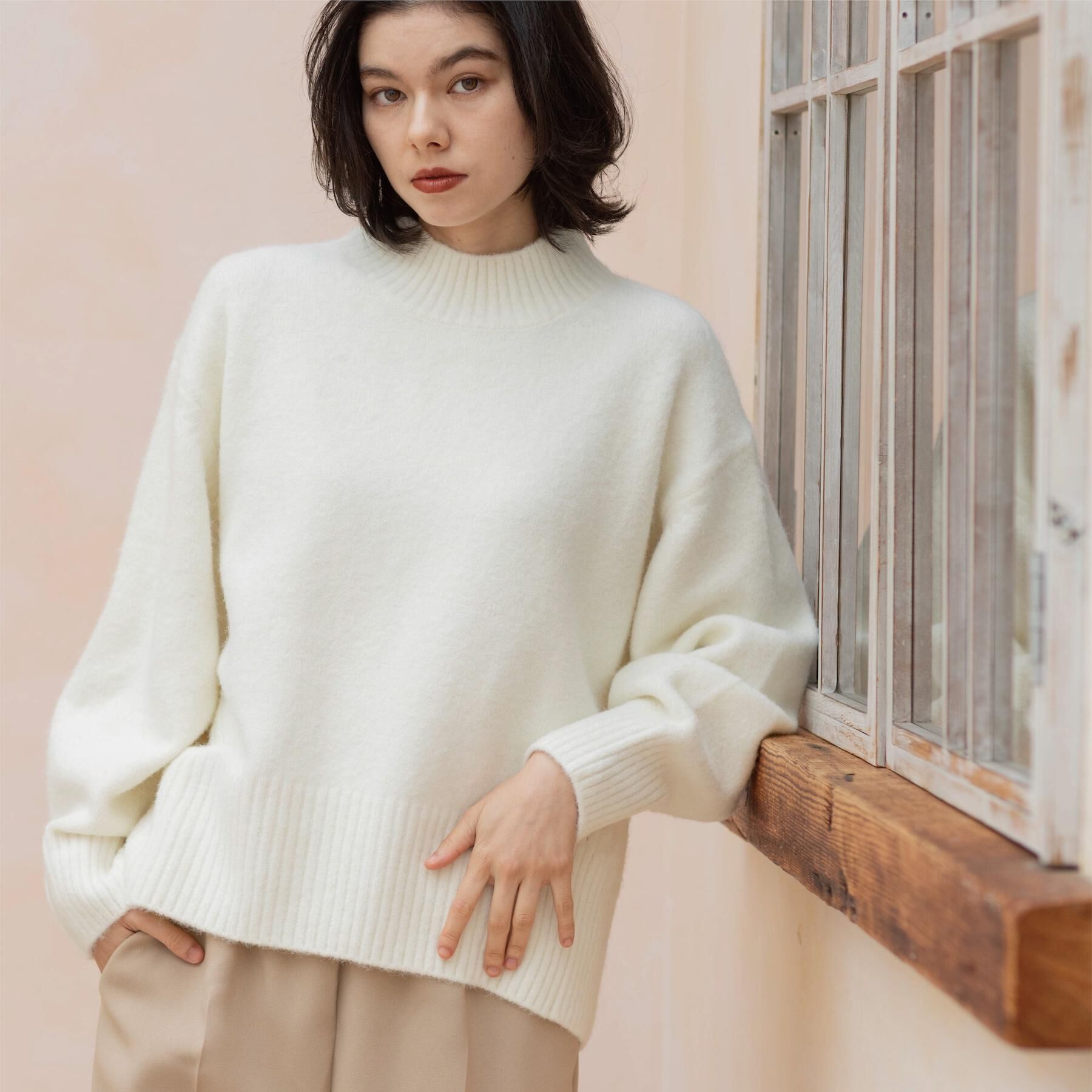 OPAQUE.CLIP「ふわふわハイネックニット【洗濯機OK】」|ニット・セーター|