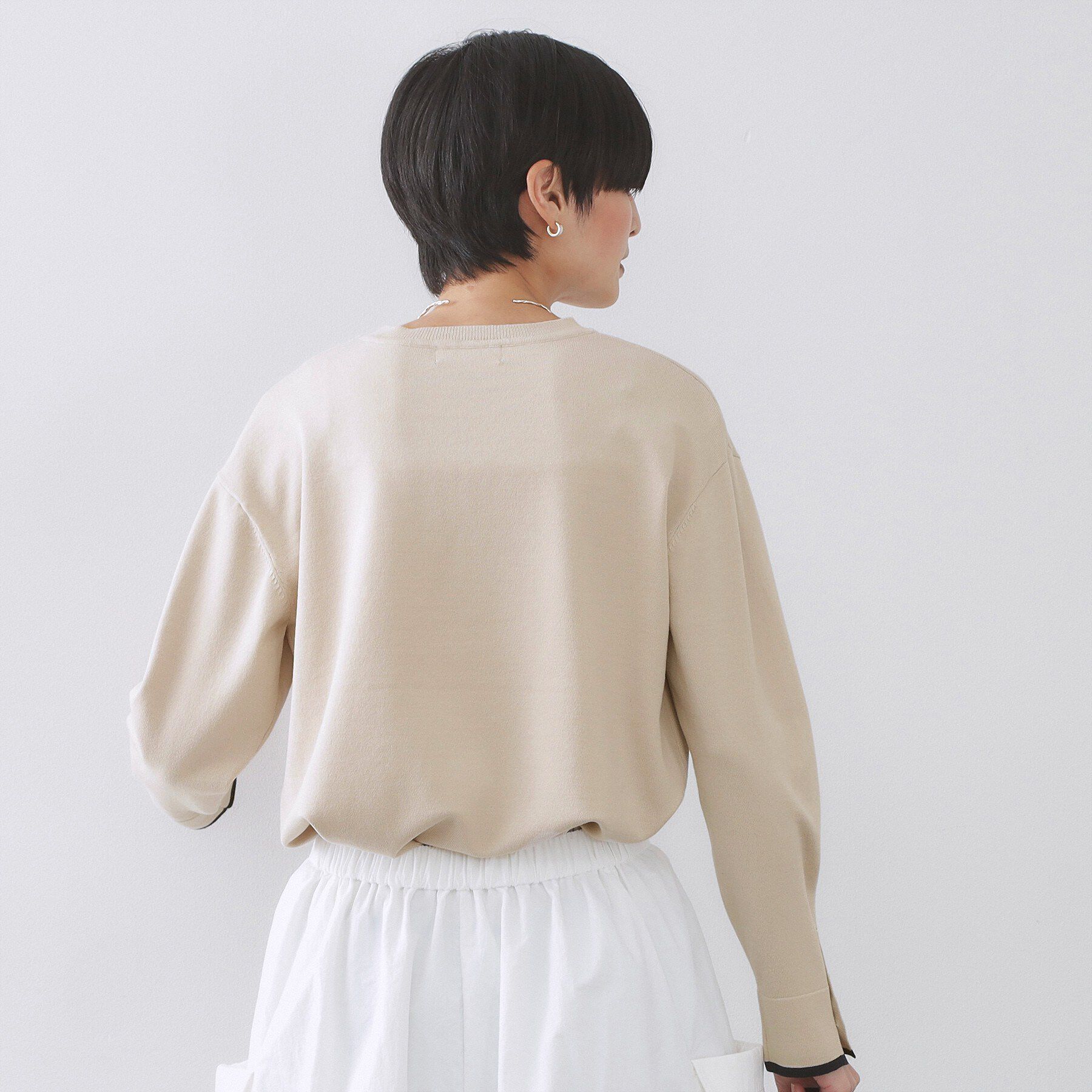 OPAQUE.CLIP「金ボタン使いリラクシーニット【洗濯機OK】」|ニット・セーター|