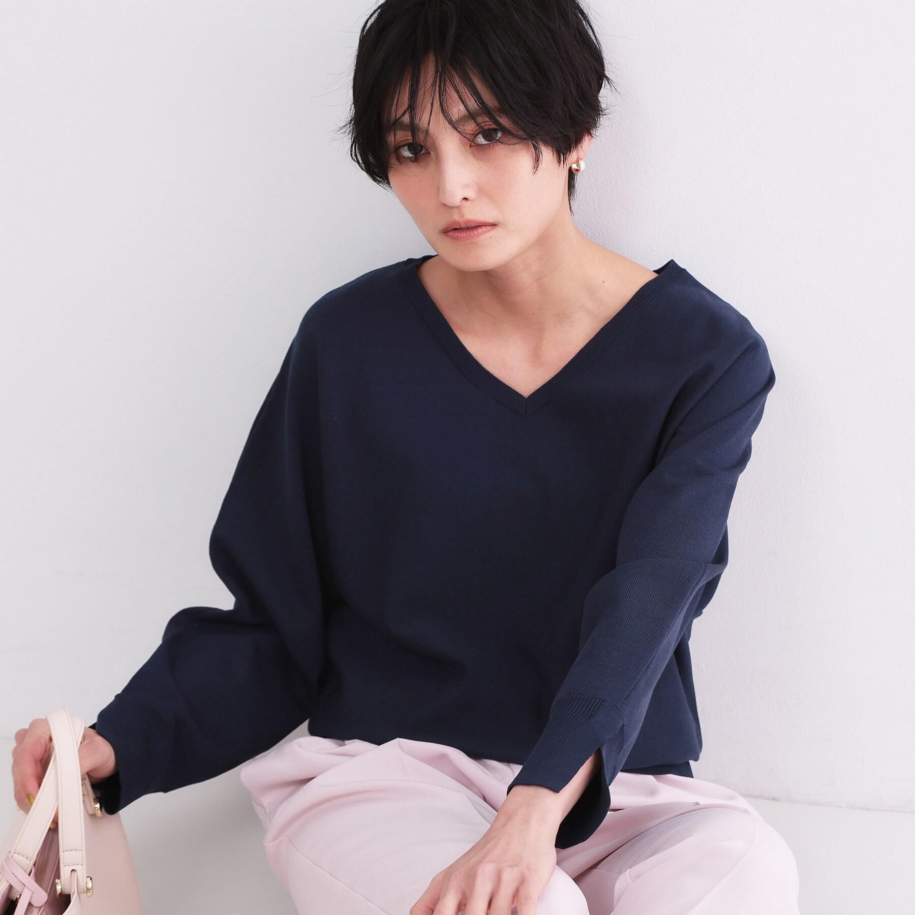 OPAQUE.CLIP「リラクシードルマンスリーブニット【洗濯機OK/抗ピル】」|ニット・セーター|