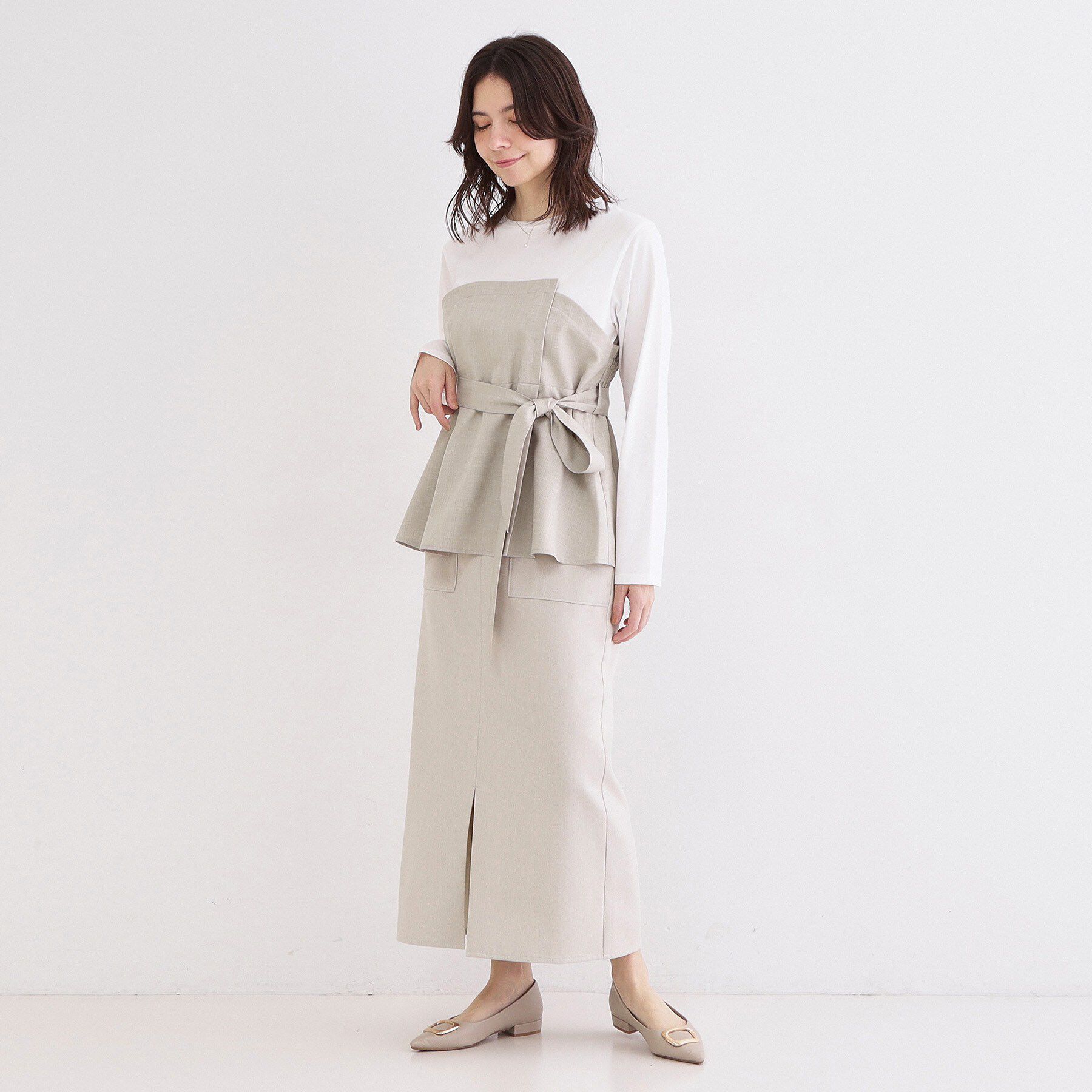 OPAQUE.CLIP「ビスチェドッキングカットソー【洗濯機OK】」|Tシャツ・カットソー|