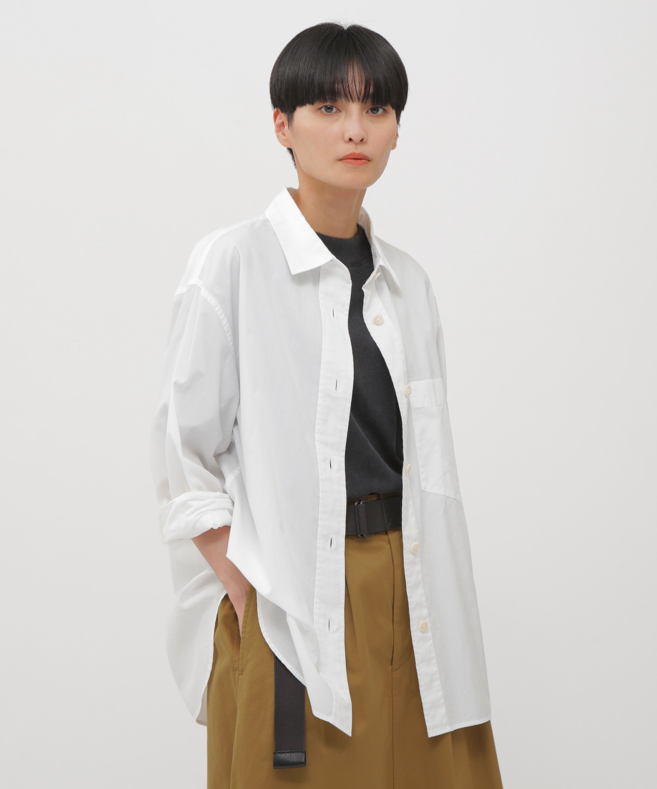 MHL.「GARMENT DYE COTTON SHIRTING SHIRT」|シャツ・ブラウス|WHITE