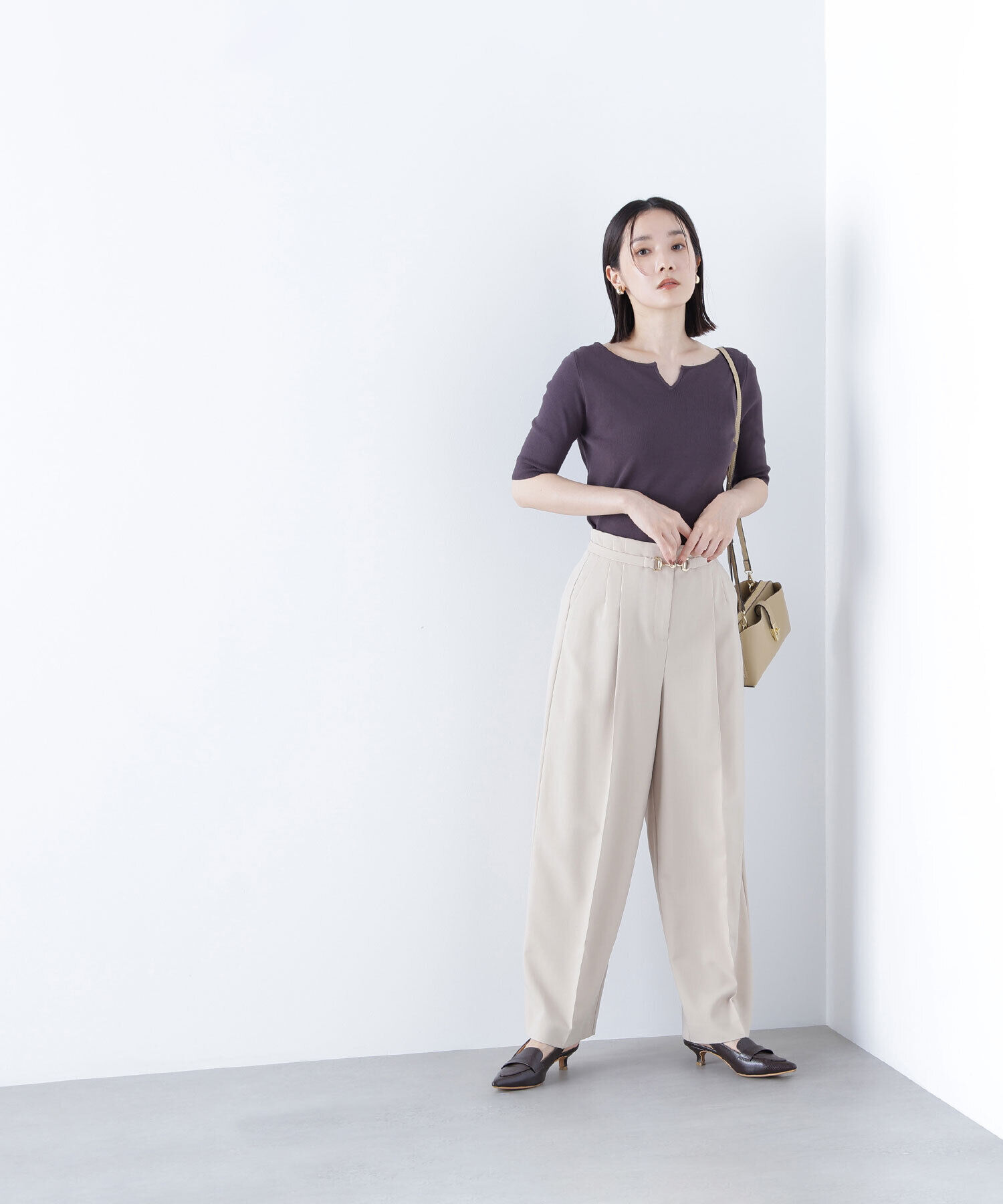  「総針ベーシックシリーズ キーネックニット」|ニット・セーター|