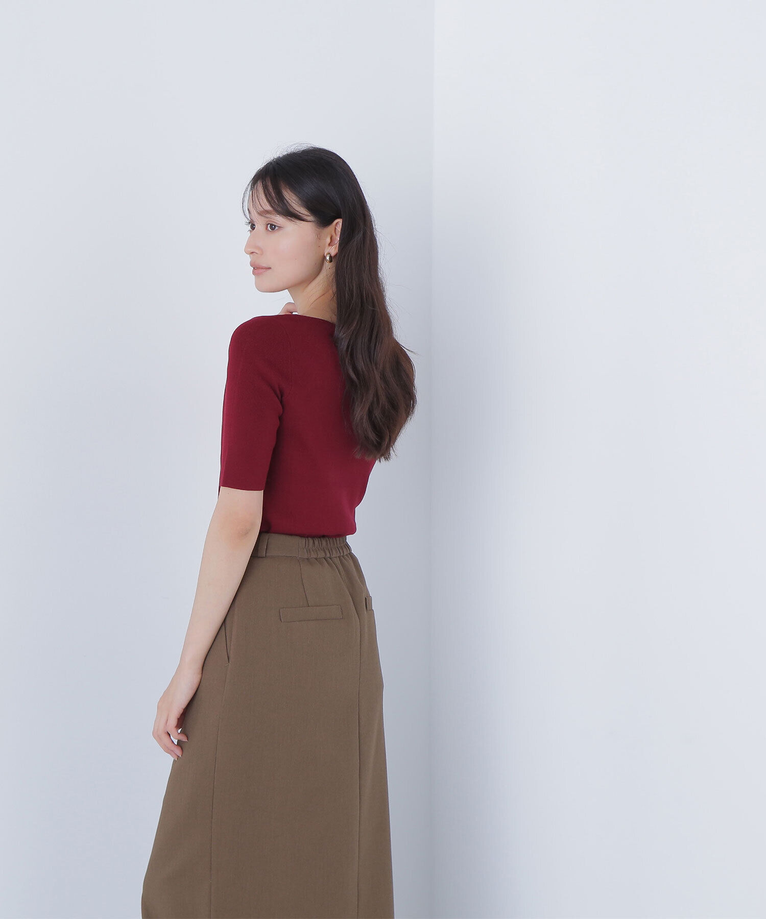  「総針ベーシックシリーズ キーネックニット」|ニット・セーター|