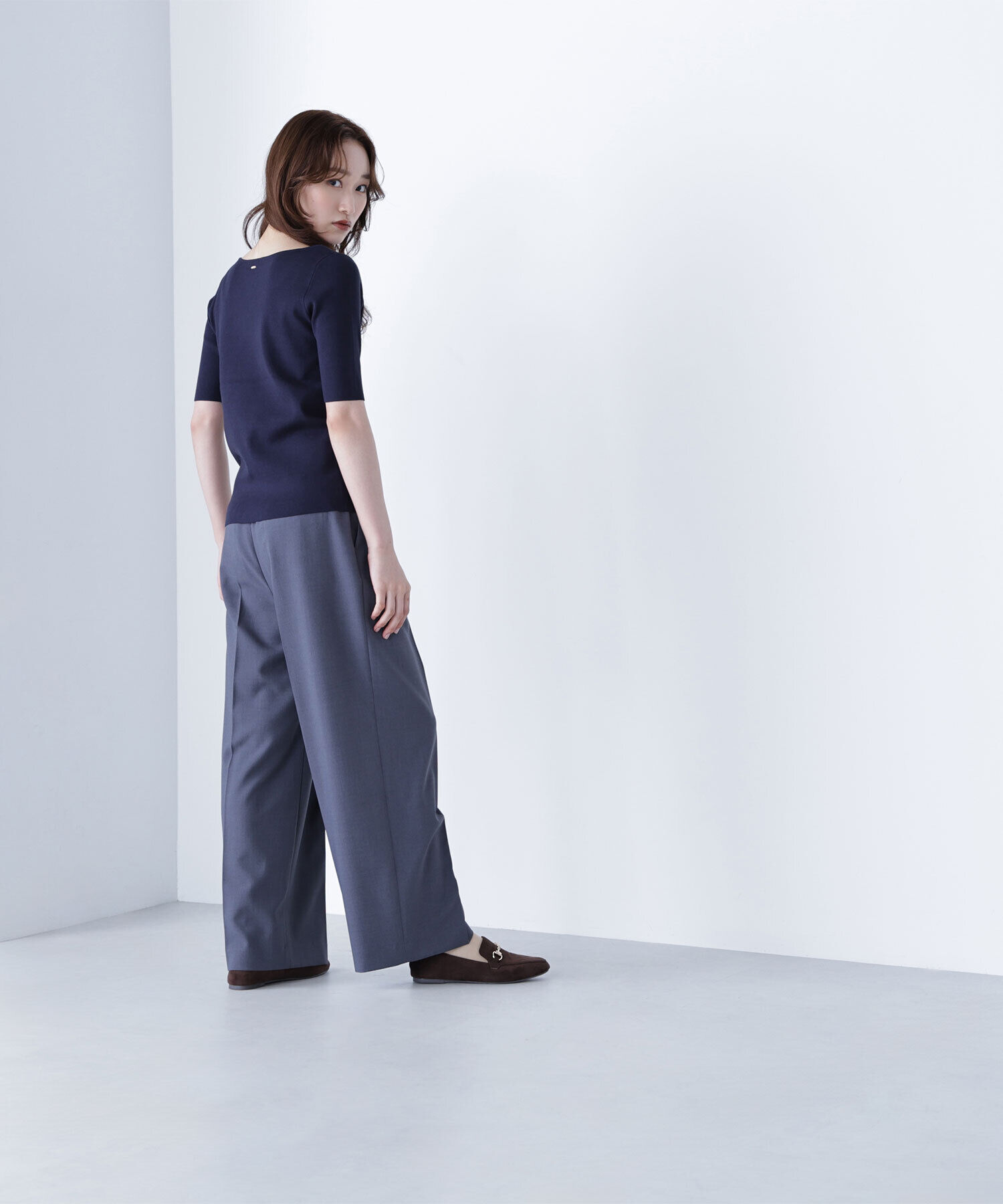  「総針ベーシックシリーズ キーネックニット」|ニット・セーター|