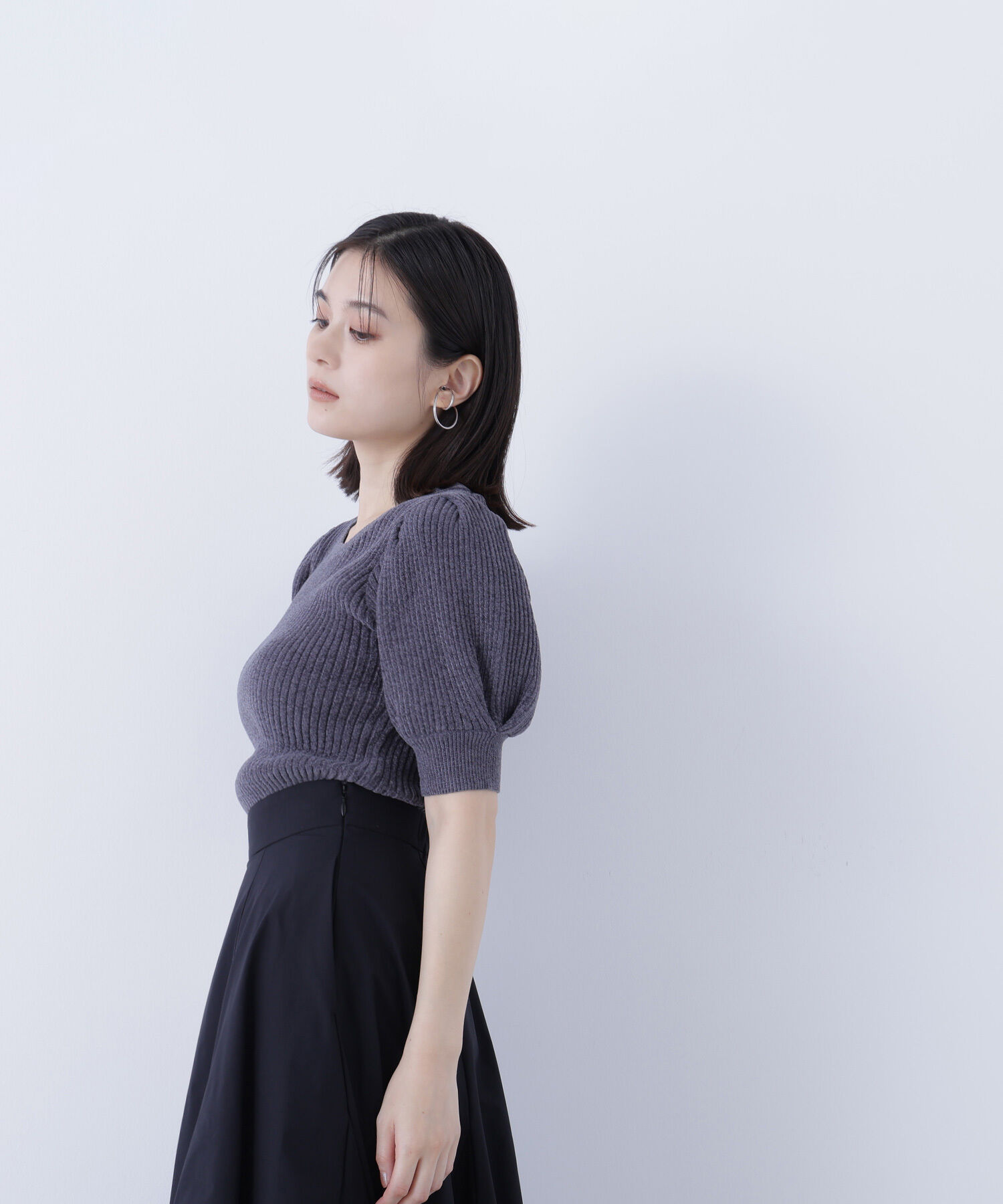  「ギャザースリーブモールニット」|ニット・セーター|